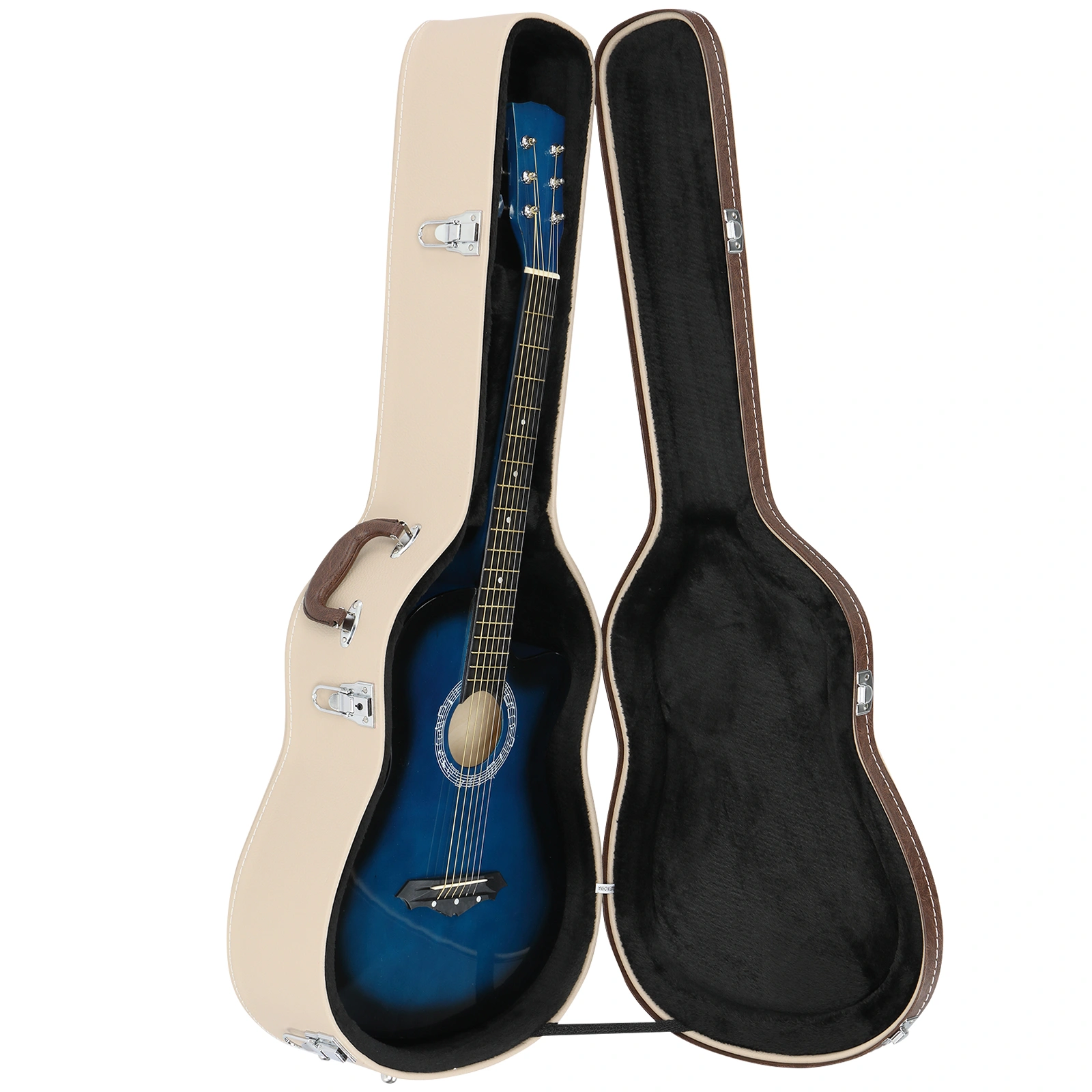 41" Microgroove Folk Guitar Hardshell Case, Fits Most Acoustic Guitars, Flat Beige view 9