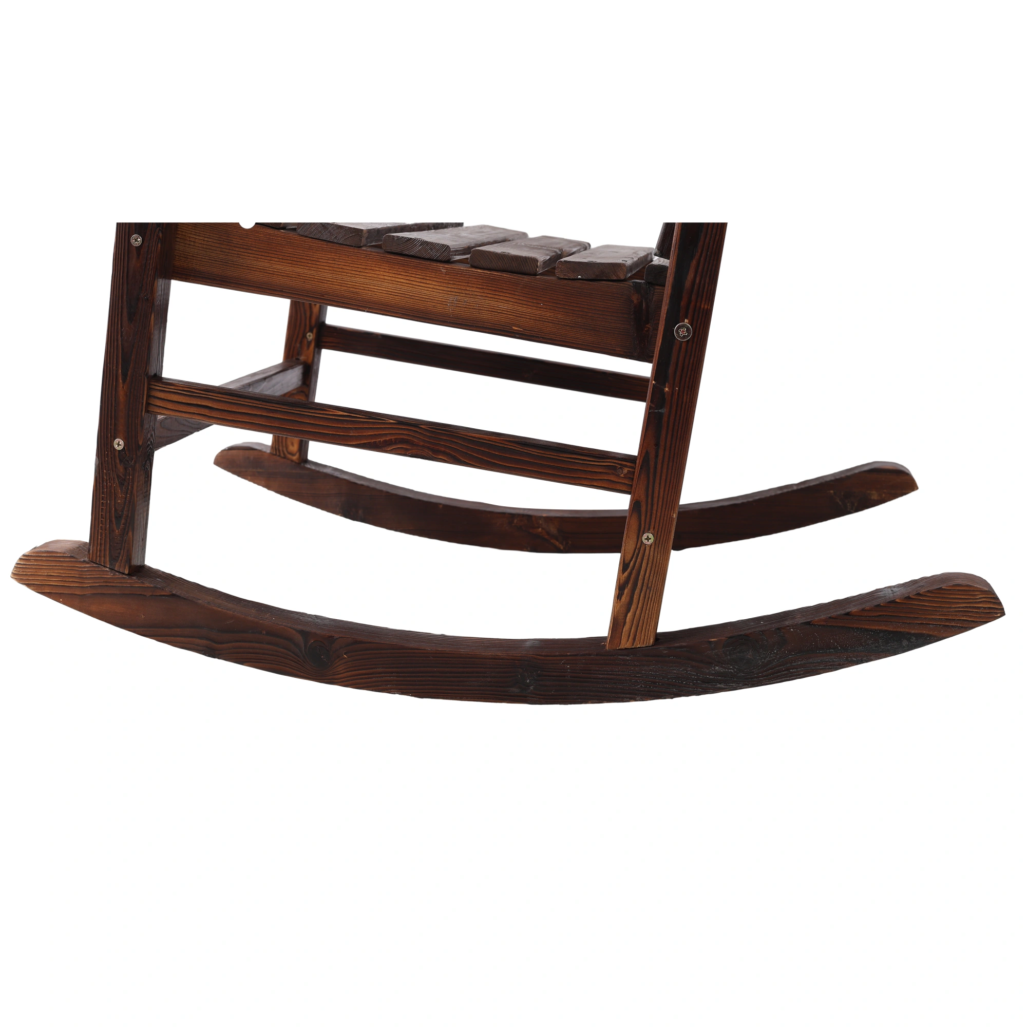 Oversized Wooden Porch Rocker Chair Brown - Wide Seat High Back Smooth Rocking Chair for Indoor Outdoor Use view 10