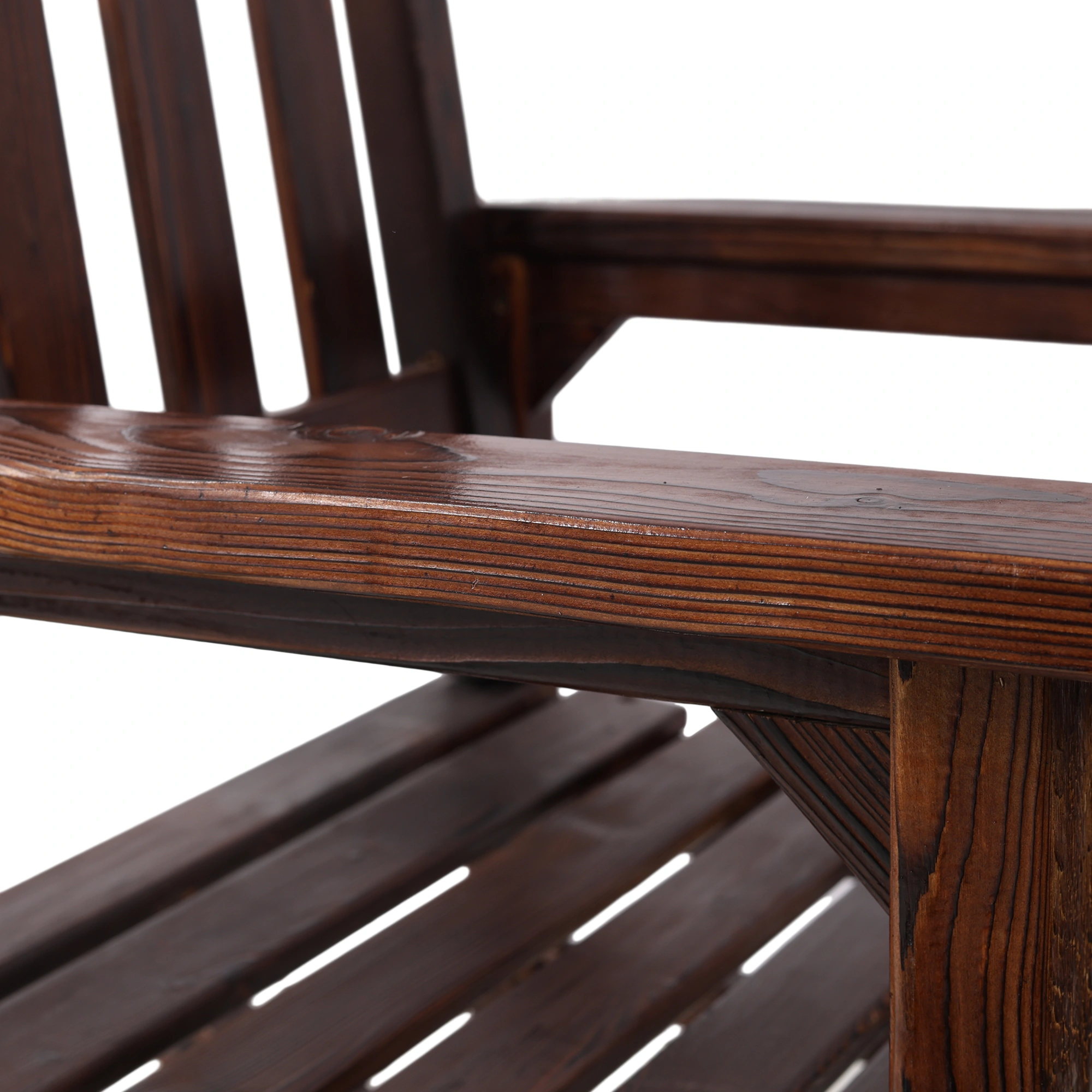 Oversized Wooden Porch Rocker Chair Brown - Wide Seat High Back Smooth Rocking Chair for Indoor Outdoor Use view 13
