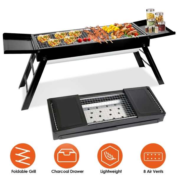 Portable BBQ Griddle, Foldable Kabob Barbecue for Outdoor Hibachi BBQ Lamb Skewer Camping Barbecue Grill in Garden Backyard Party Picnic Travel(No shipments on weekends) view 2