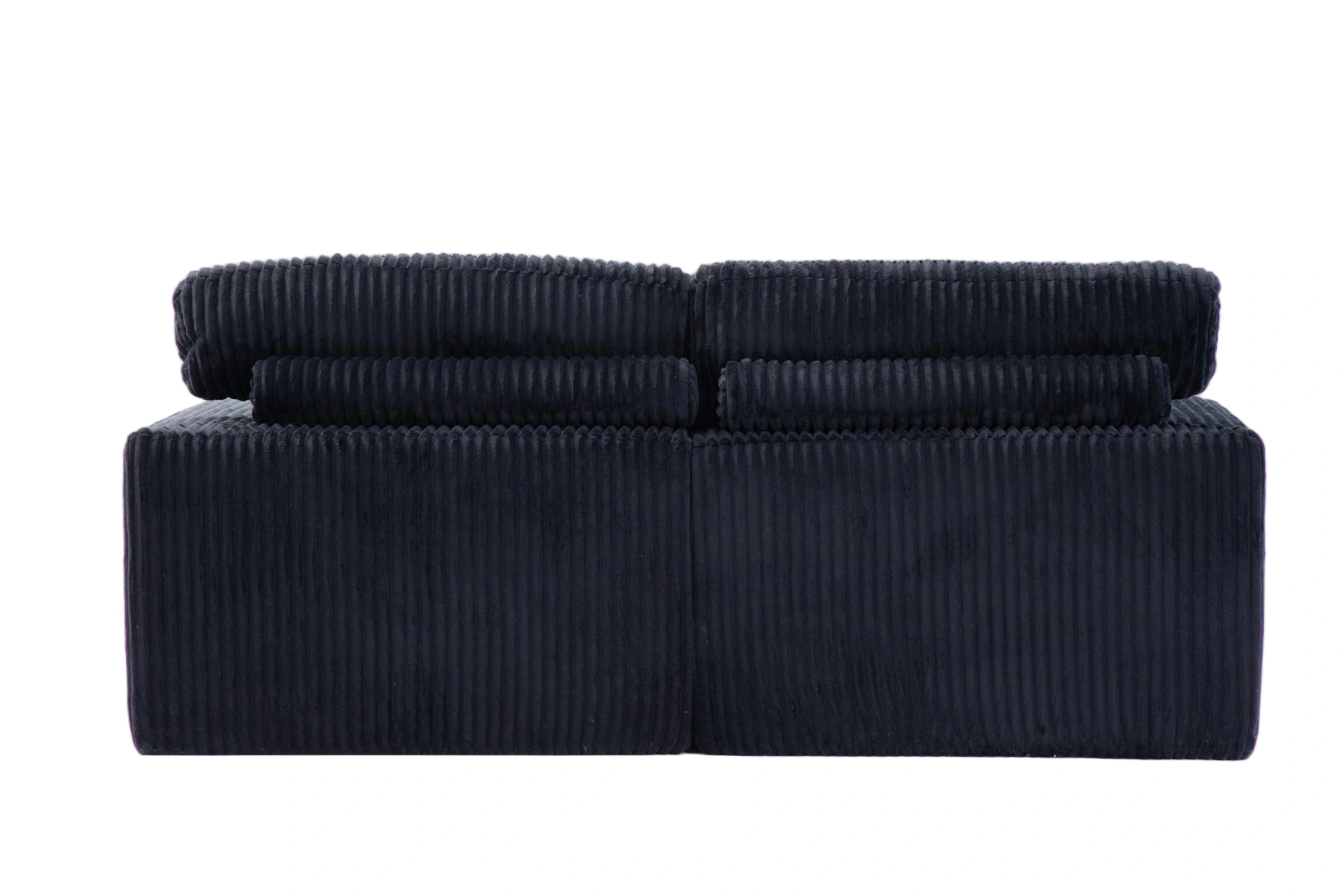 Double Chaise Lounge Chair Indoor, Oversized Upholstered Sleeper Cloud Couch, Deep Seat Luxury Sofa Bed, Sectional Chaise Loveseat, Corduroy Reading Chair for Living Room, Black, No Assembly view 27