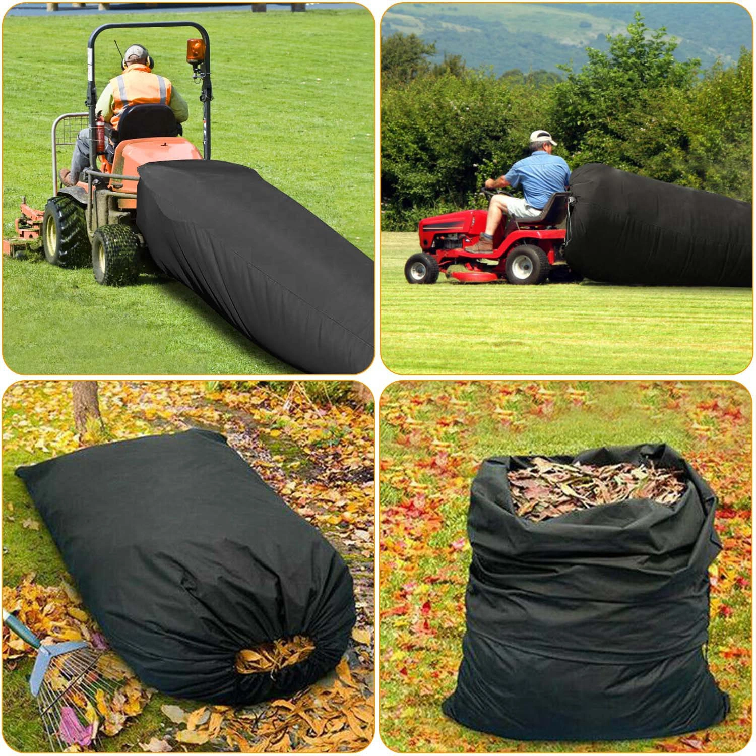 2 Pack 54 Cu Ft Lawn Tractor Leaf Bags - 112" Opening Heavy Duty Leaf Collection Bags for 2-Bag Ride-On Mower Material Collection Systems view 2