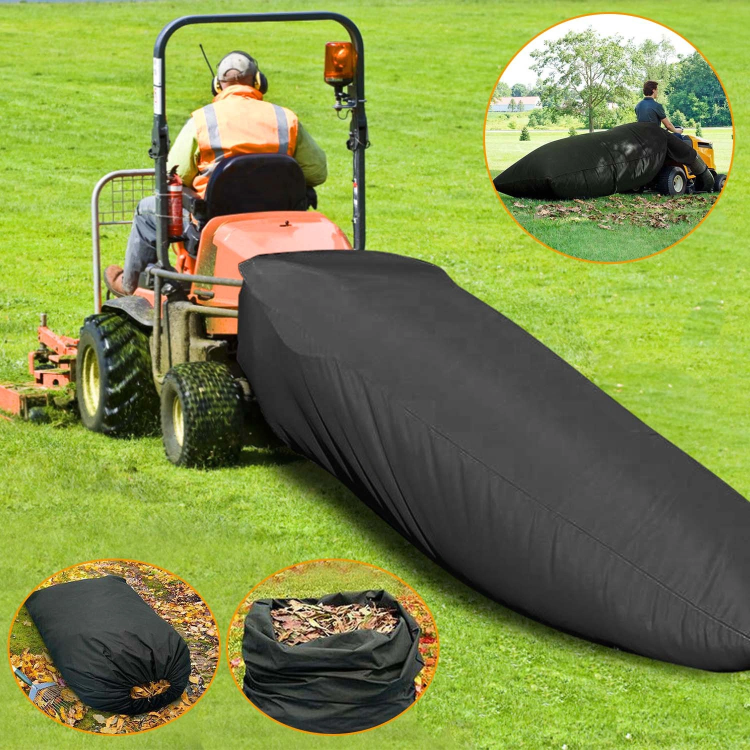 2 Pack 54 Cu Ft Lawn Tractor Leaf Bags - 112" Opening Heavy Duty Leaf Collection Bags for 2-Bag Ride-On Mower Material Collection Systems view 7
