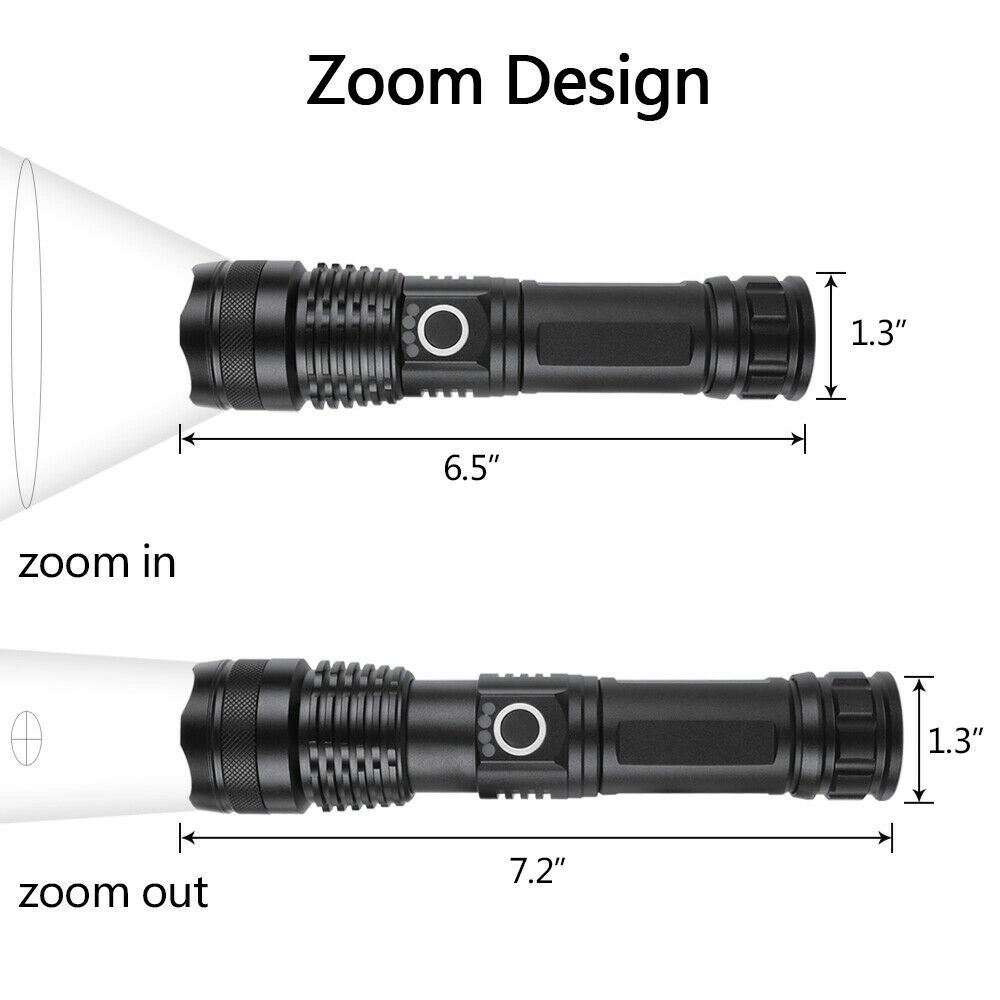LED Flashlight 5 Modes, USB Rechargeable Tactical Flashlight for Camping Hiking Outdoor view 3