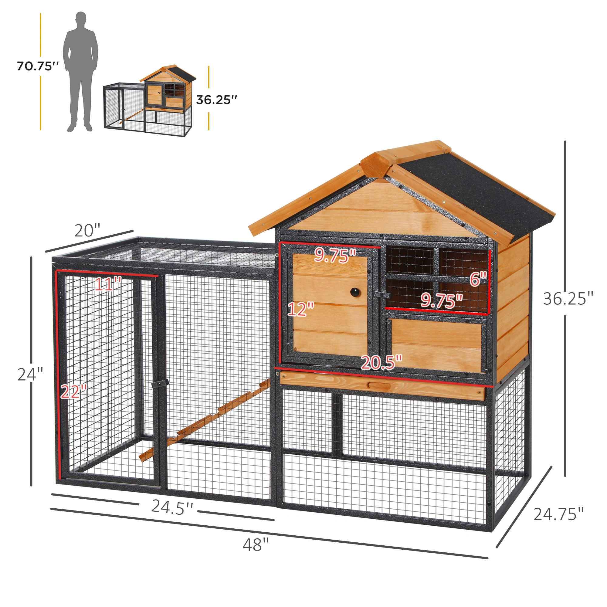 PetPlay Small Animal Playpen Cage with Ramp, Portable Foldable Exercise Pen for Rabbits, Guinea Pigs, Chinchillas view 2