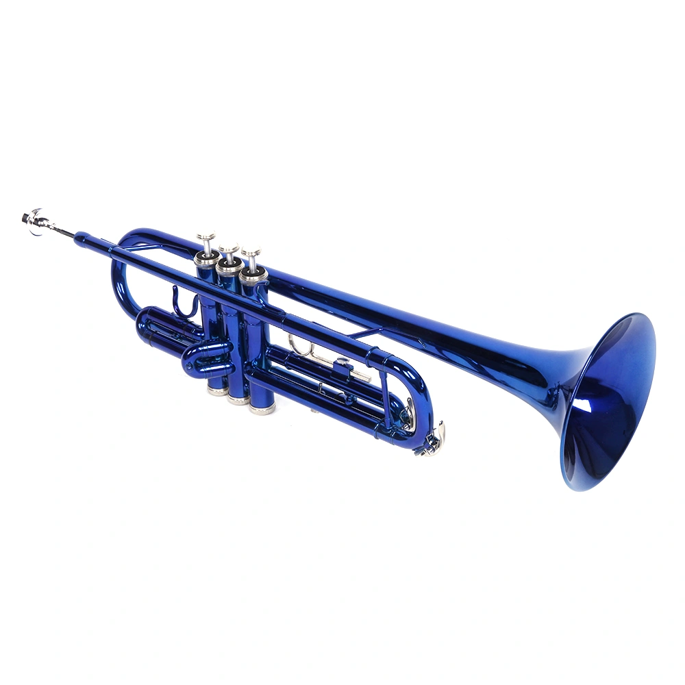 Brass Bb Trumpet Novelty Gloves Set, Blue B Flat Trumpet Shaped Fashion Gloves Accessory