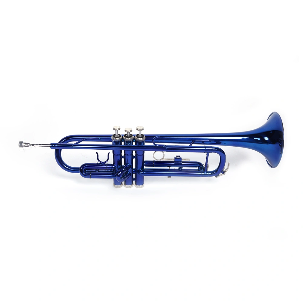 Brass Bb Trumpet Novelty Gloves Set, Blue B Flat Trumpet Shaped Fashion Gloves Accessory view 3