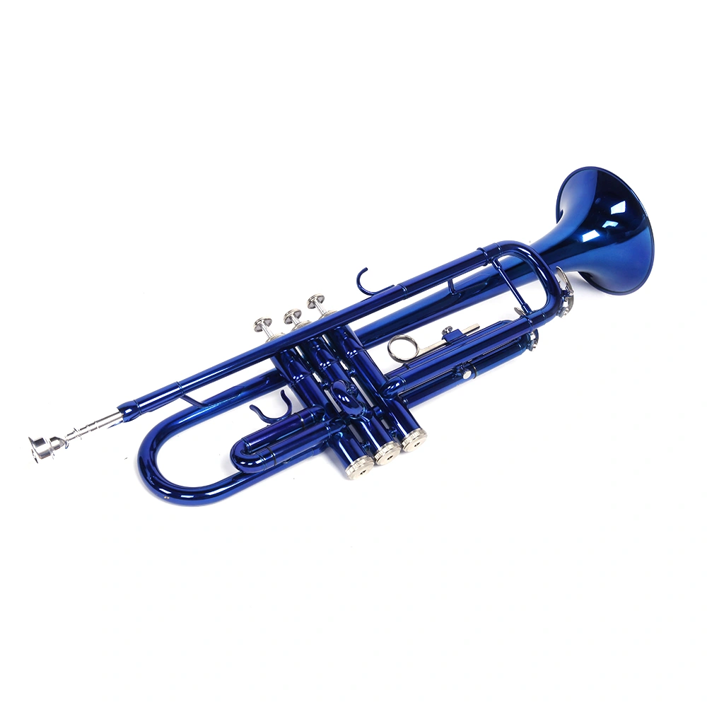 Brass Bb Trumpet Novelty Gloves Set, Blue B Flat Trumpet Shaped Fashion Gloves Accessory view 4