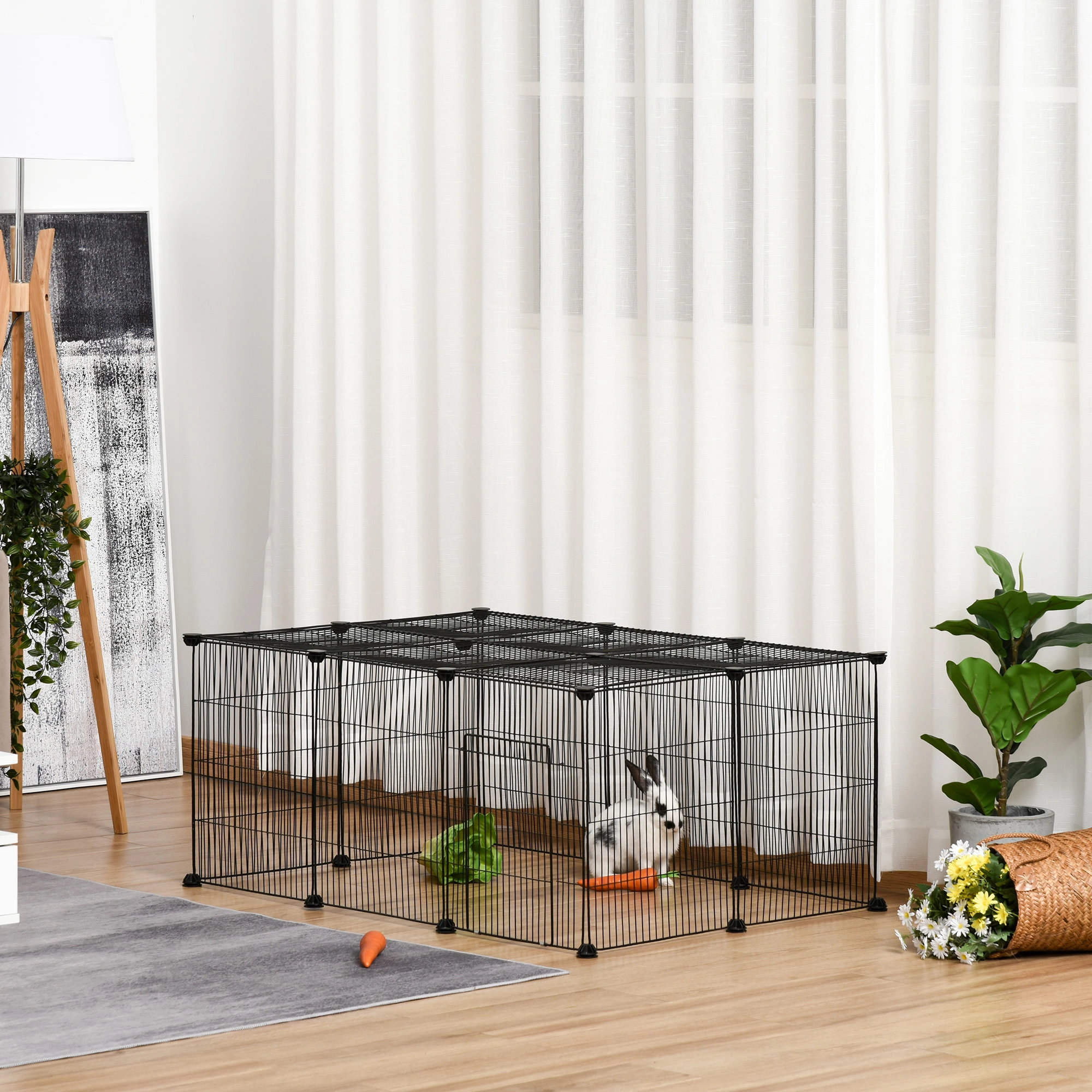 DIY Pet Playpen Folding Metal Dog Pen for Rabbit Chinchilla Hedgehog Guinea Pig Small Animal Exercise Enclosure Portable view 3