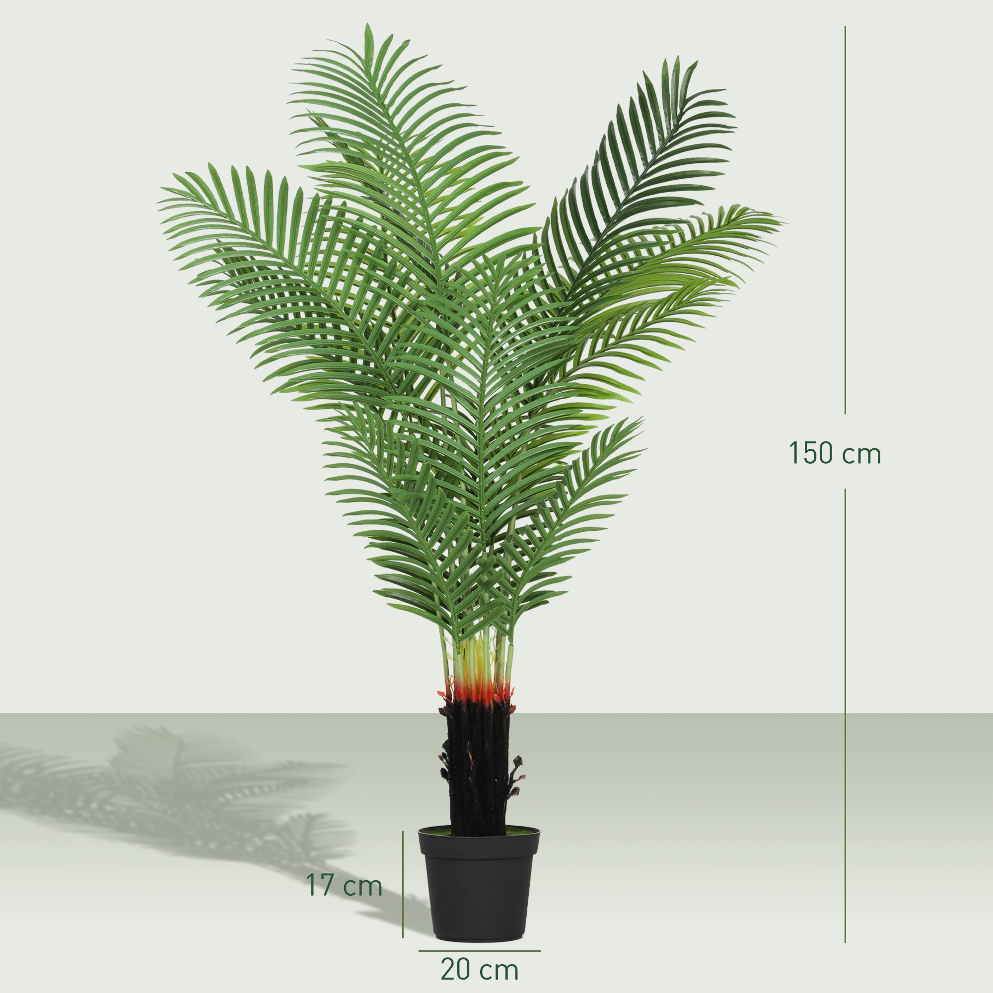 Artificial Areca Palm Tree 6ft - Faux Indoor Outdoor Planter Plant with Decorative Pot for Home Garden view 2