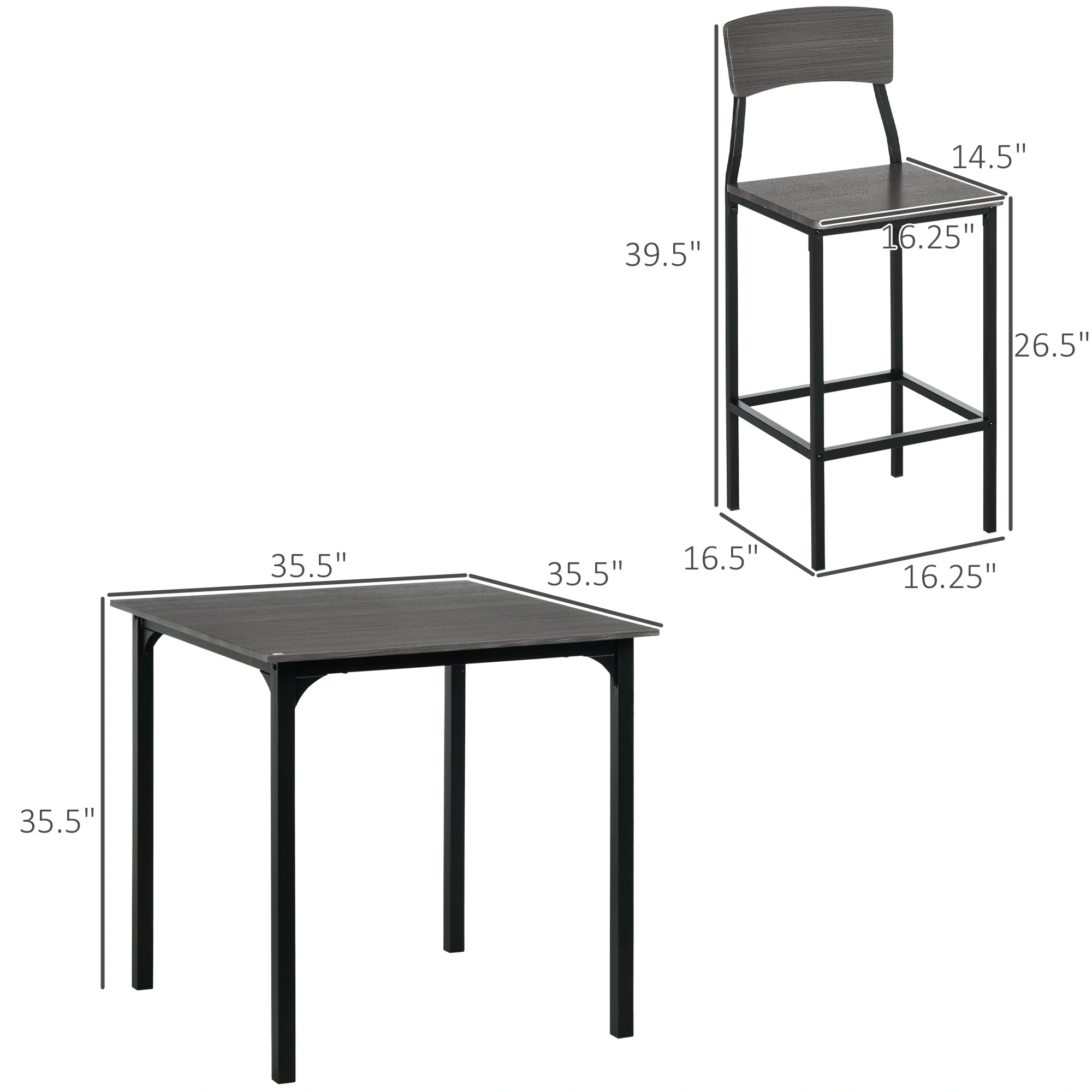 Pub Table and Chair(Not Supported non-defective remorse returns) view 3