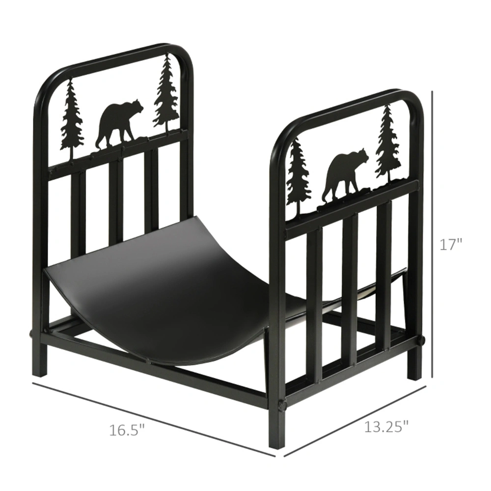 Heavy-Duty Log Rack for Firewood Storage - 42-Inch Wall Mounted or Freestanding Wood Holder with Mesh Design, Indoor/Outdoor Fireplace Accessory (Gunmetal Gray) view 3