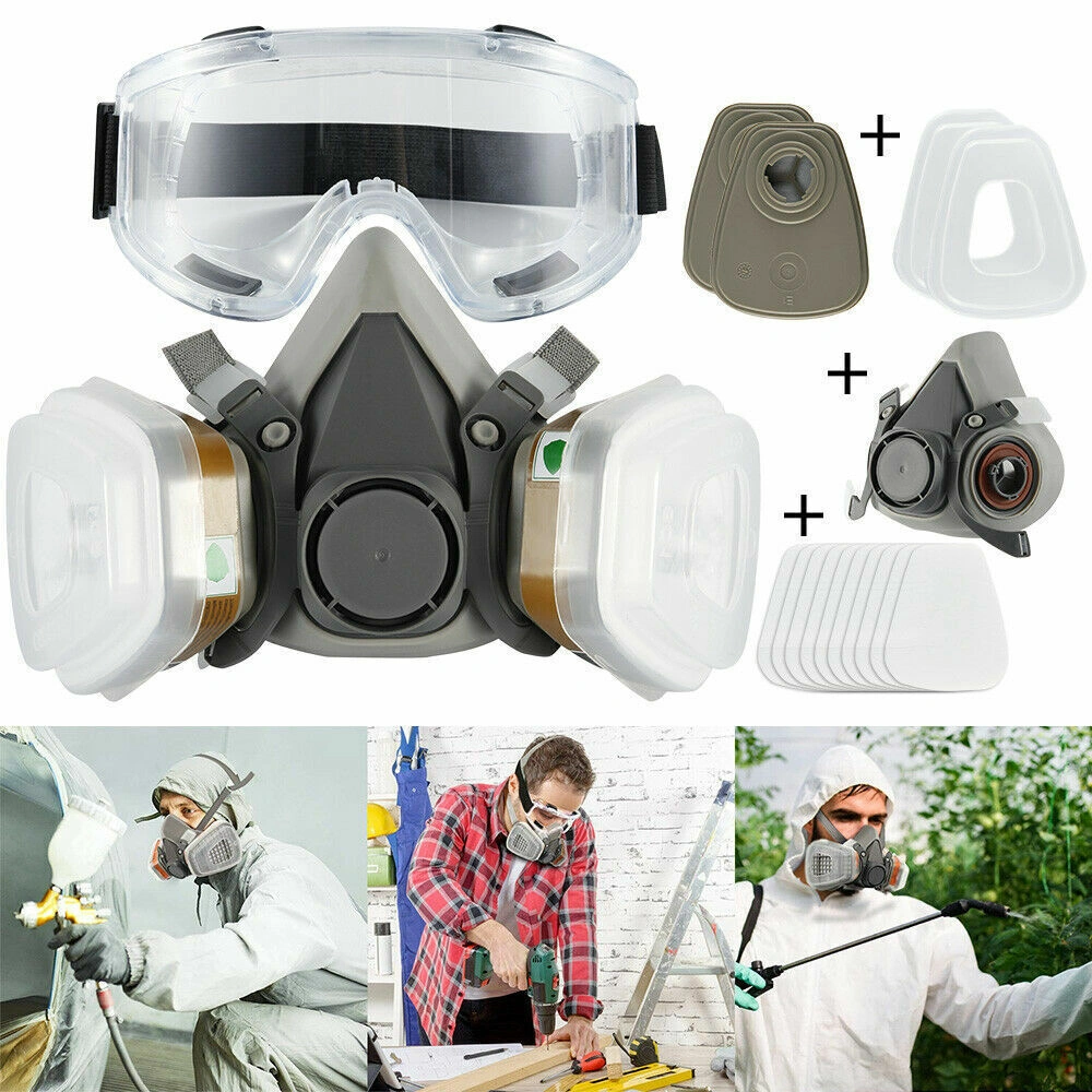 17-In-1 Full Face Gas Mask 6200 Respirator Facepiece with Chemical Filter for Spray Paint Protection