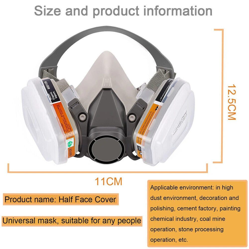 17-In-1 Full Face Gas Mask 6200 Respirator Facepiece with Chemical Filter for Spray Paint Protection view 5