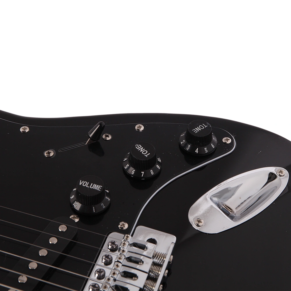 ST Stylish Electric Guitar with Black Pickguard Black view 12