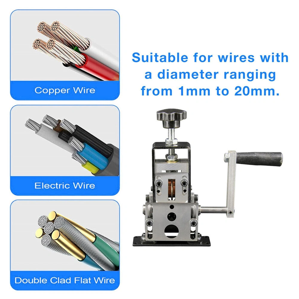 Crank Wire Stripping Machine, Cable Stripper Tool for Scrap Wire Recycling, Manual Copper Wire Extractor view 2