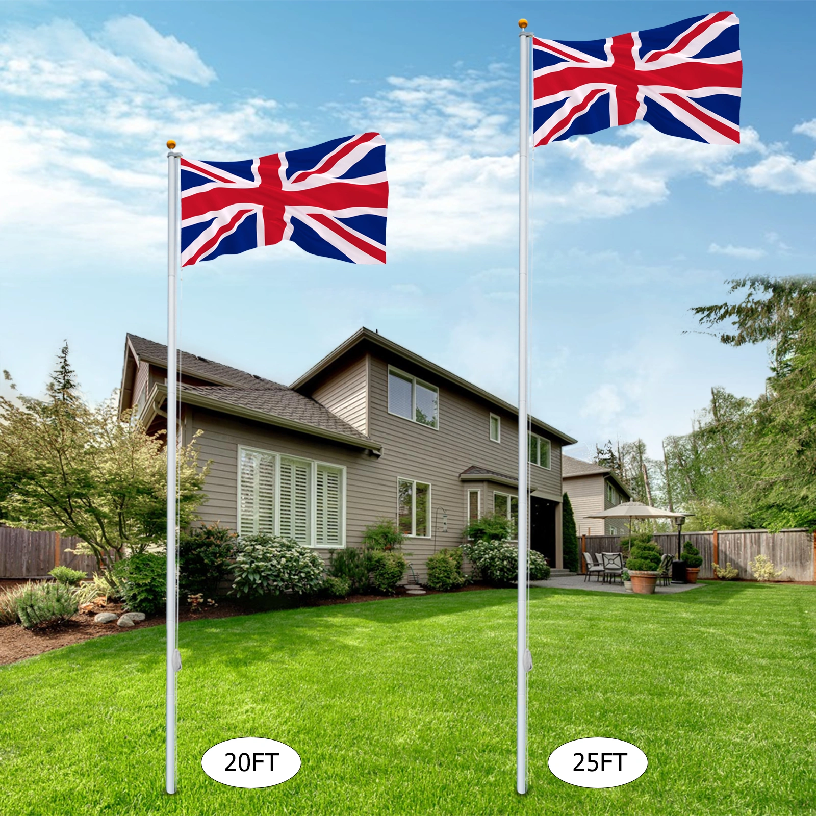5.1*5.1*750cm Aluminum Alloy Splicing Flagpole Adjustable And Retractable Courtyard Outdoor Flagpole view 11