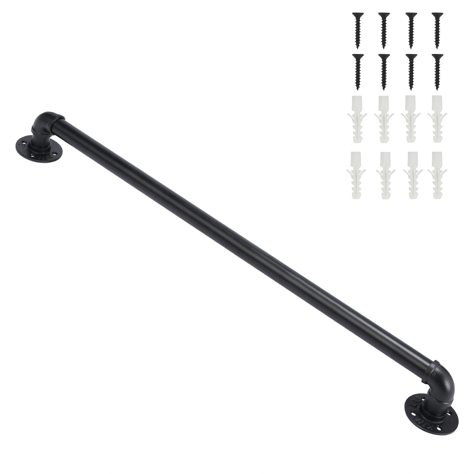 3FT iron courtyard stair handrail black