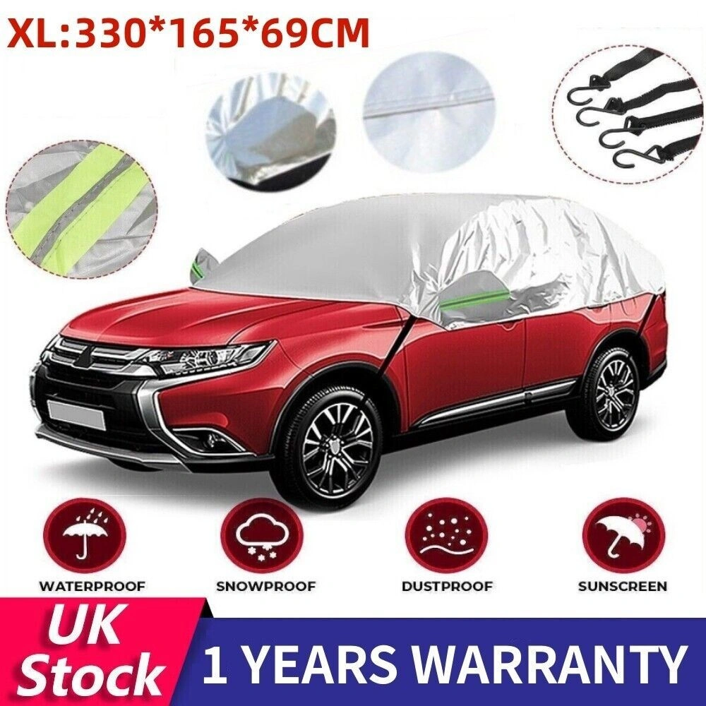 Universal Half Car Cover Top Roof UV Sun Rain Protector Waterproof Outdoor 190T Polyester