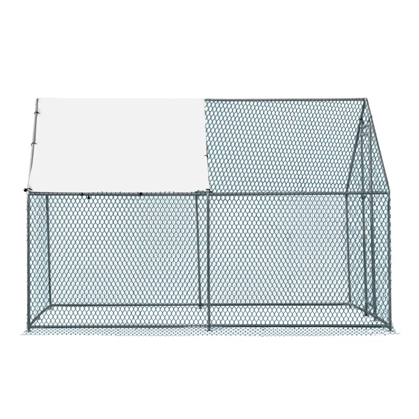 10 x 10 ft Large Metal Chicken Coop, Walk-in Poultry Cage Chicken Hen Run House with Waterproof Cover, Rabbits Cats Dogs Farm Pen for Outdoor Backyard Farm Garden(SAME AS09877689) view 6
