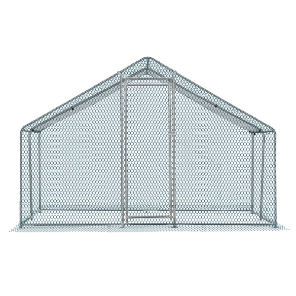 10 x 10 ft Large Metal Chicken Coop, Walk-in Poultry Cage Chicken Hen Run House with Waterproof Cover, Rabbits Cats Dogs Farm Pen for Outdoor Backyard Farm Garden(SAME AS09877689)