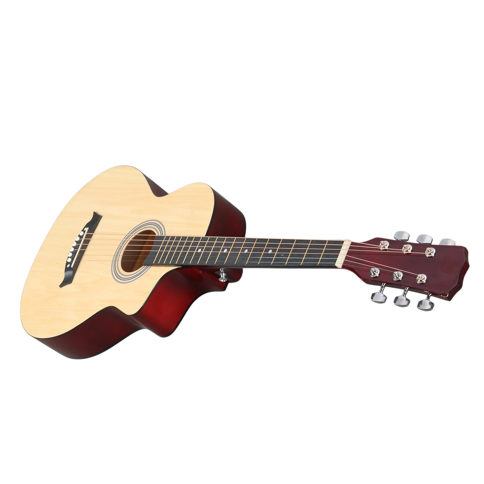 38 Inch Acoustic Guitar for Beginners - JF Body Basswood Folk Guitar, Natural 6-String Student Guitar with Case, Picks & Strap view 11