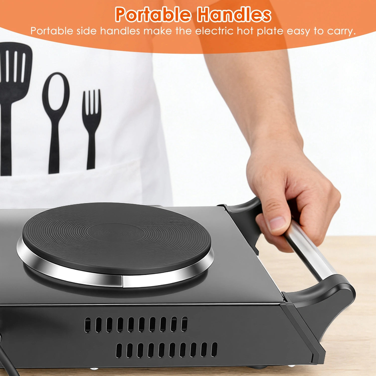 2000W Dual Burner Electric Hot Plate, 5 Temperature Settings (392℉-932℉), Portable Countertop Stove for All Flat Cookware, Fast & Even Heating, Easy to Clean, Ideal for Dorms, RVs, Apartments view 8