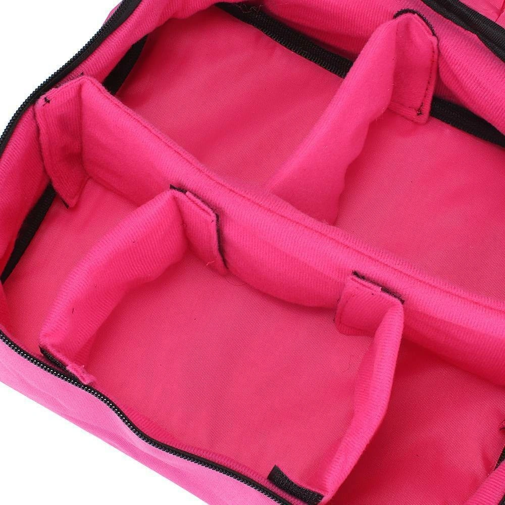 Makeup Bag Portable Handle Storage Organizer Travel Wash Case Pink Cosmetic Pouch US Logistics USPS.TK/TMEU Self-pickup view 2