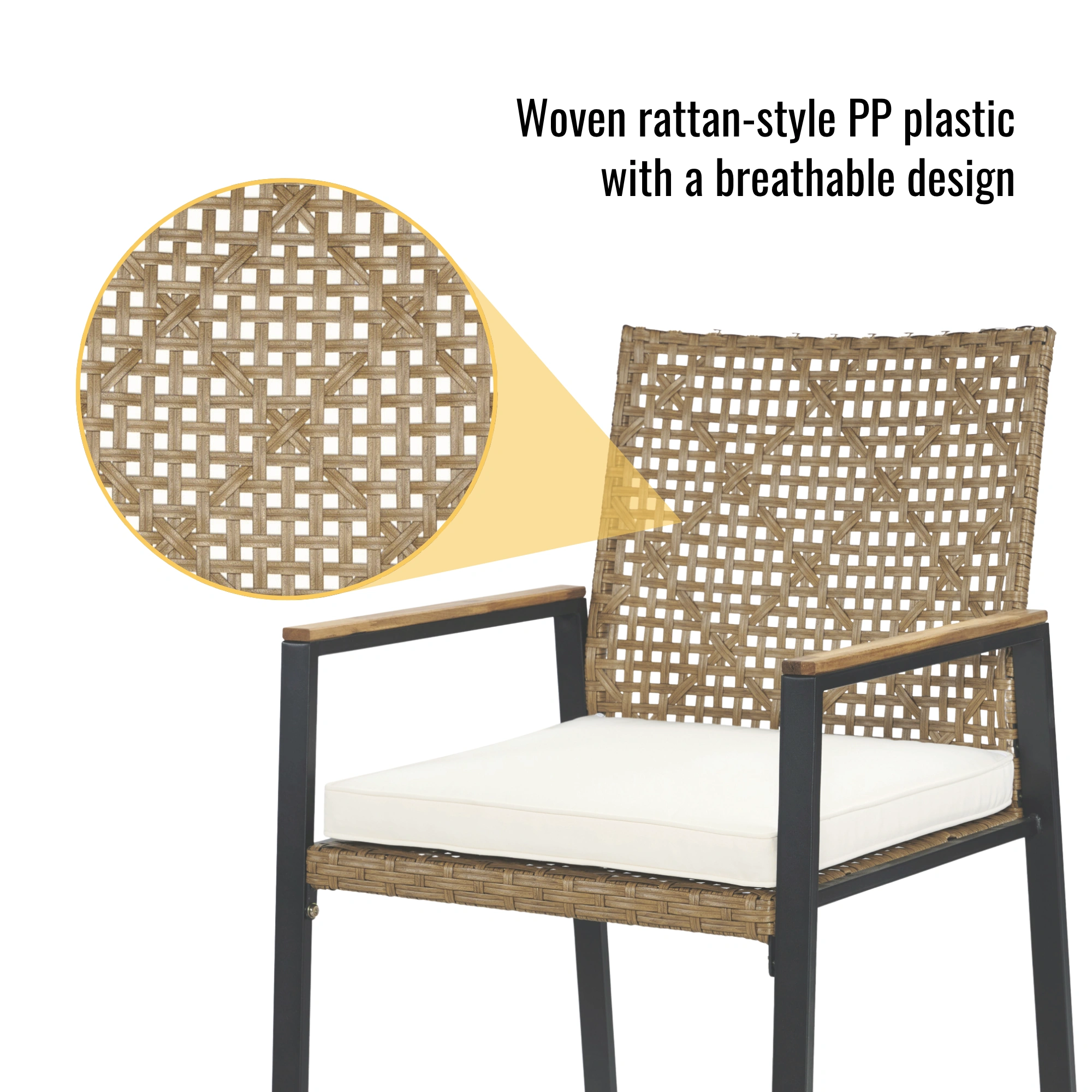 All Weather 5-Piece Patio Conversation Set Outdoor Garden Wicker Sofa Seating Cushion Included view 17
