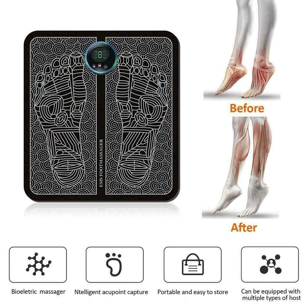 19 Levels 8 Modes Electric Foot Massager Pad Blood Circulation Muscle Stimulator Mat Therapy Platform view 2