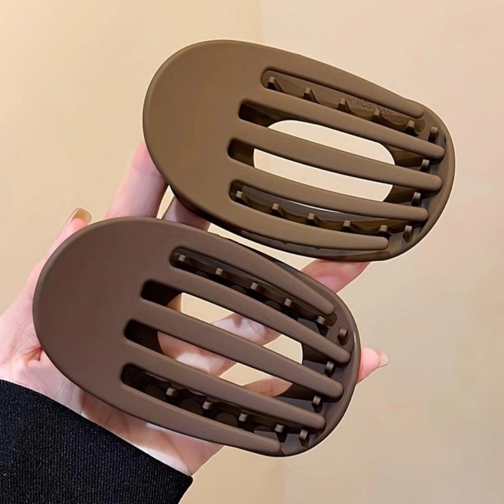 4Pcs Frosted Oval Acrylic Hair Clips for Women, Large Flat No-Trace Minimalist Hair Accessories Set, Elegant Gift view 4