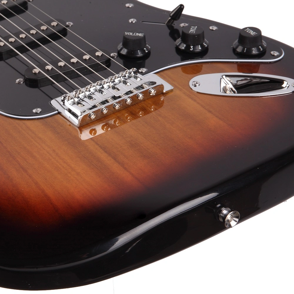 GST Stylish Electric Guitar Kit with Black Pickguard Sunset Color view 13