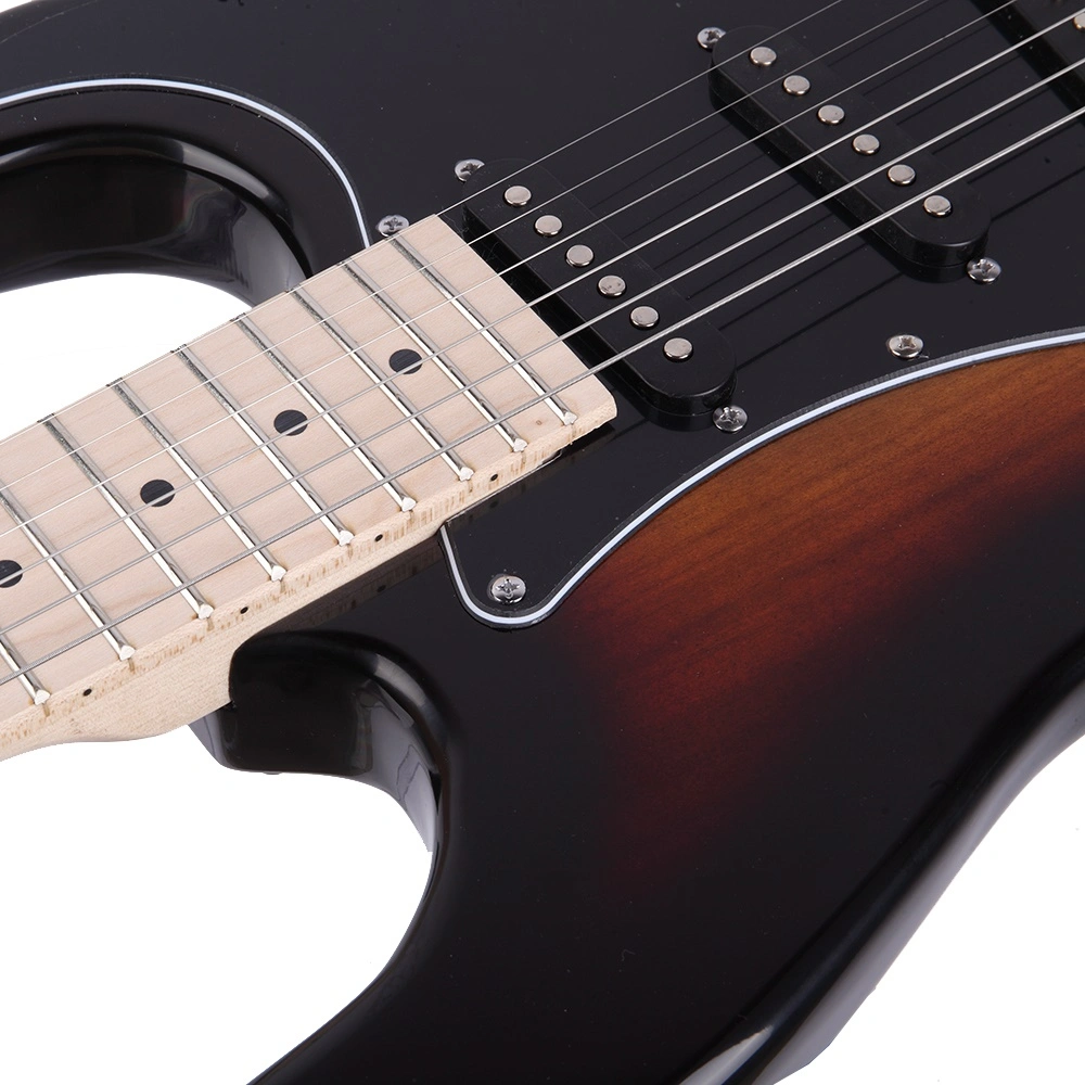GST Stylish Electric Guitar Kit with Black Pickguard Sunset Color view 15