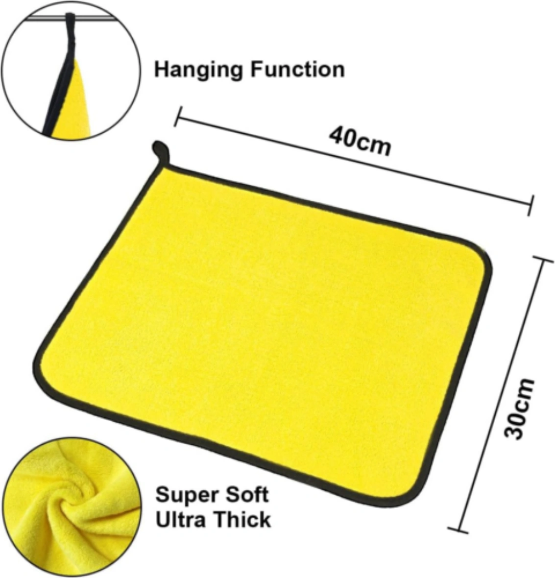 12PCS Microfiber Car Cleaning Towels Super Absorbent Drying Wash Cloths Polishing Automotive view 3