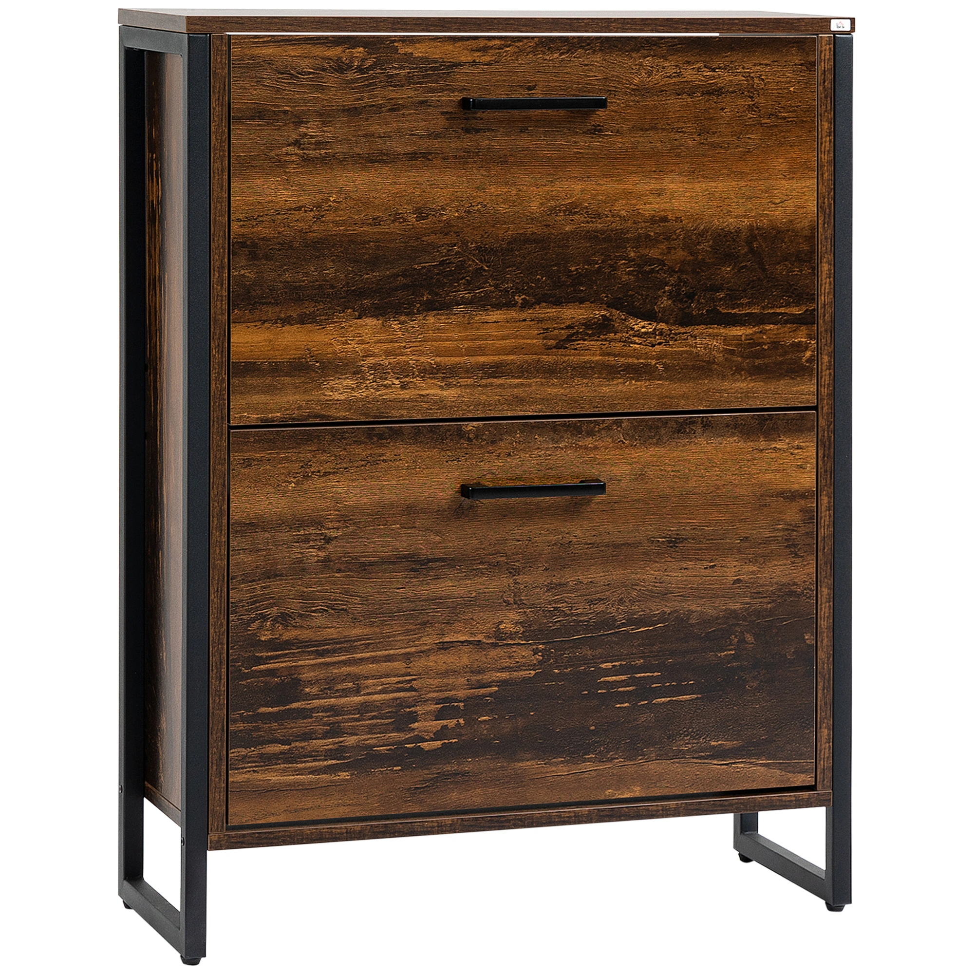 Shoe Storage Cabinet Organizer with Doors - Compact Entryway Hallway Boot Storage Unit