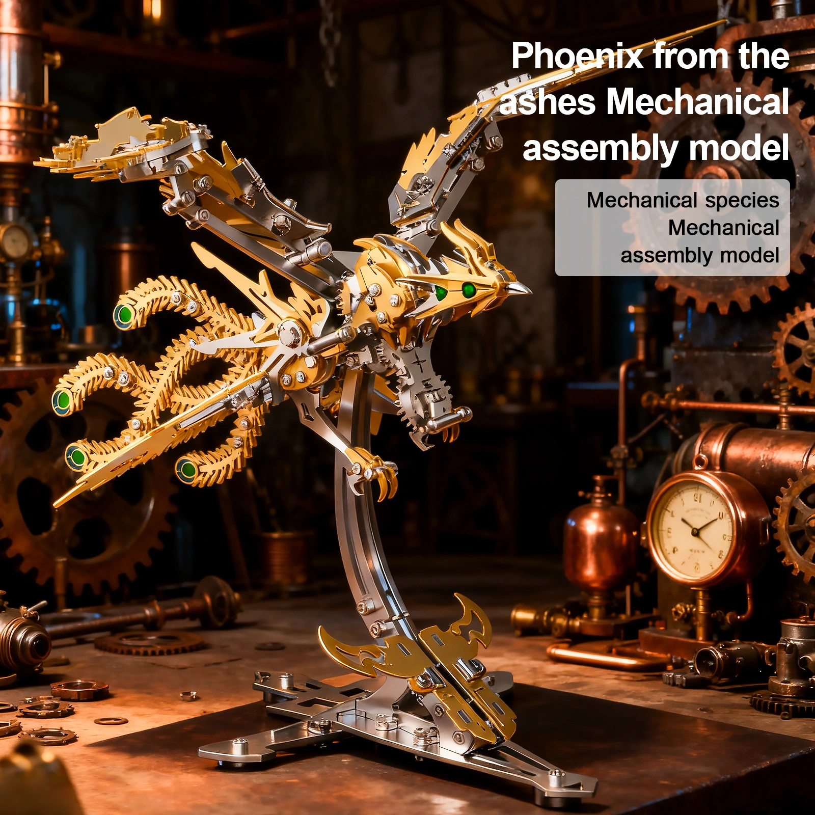 3D Metal Puzzle Mechanical Hornet Phoenix Ancient Dragon Kit DIY Assembly Model Collectible Gift view 5