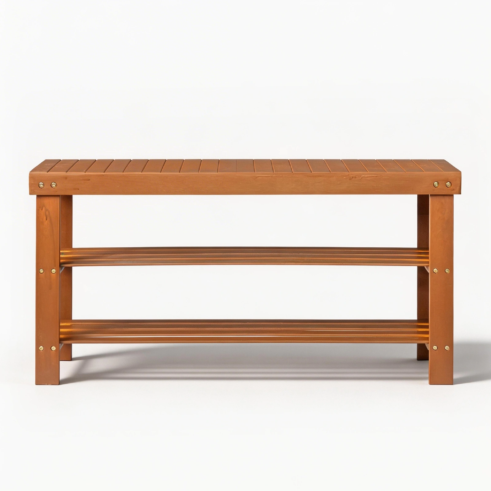 35.43"*11.02"*17.72" 3-Tier Bamboo Shoe Rack Walnut view 2