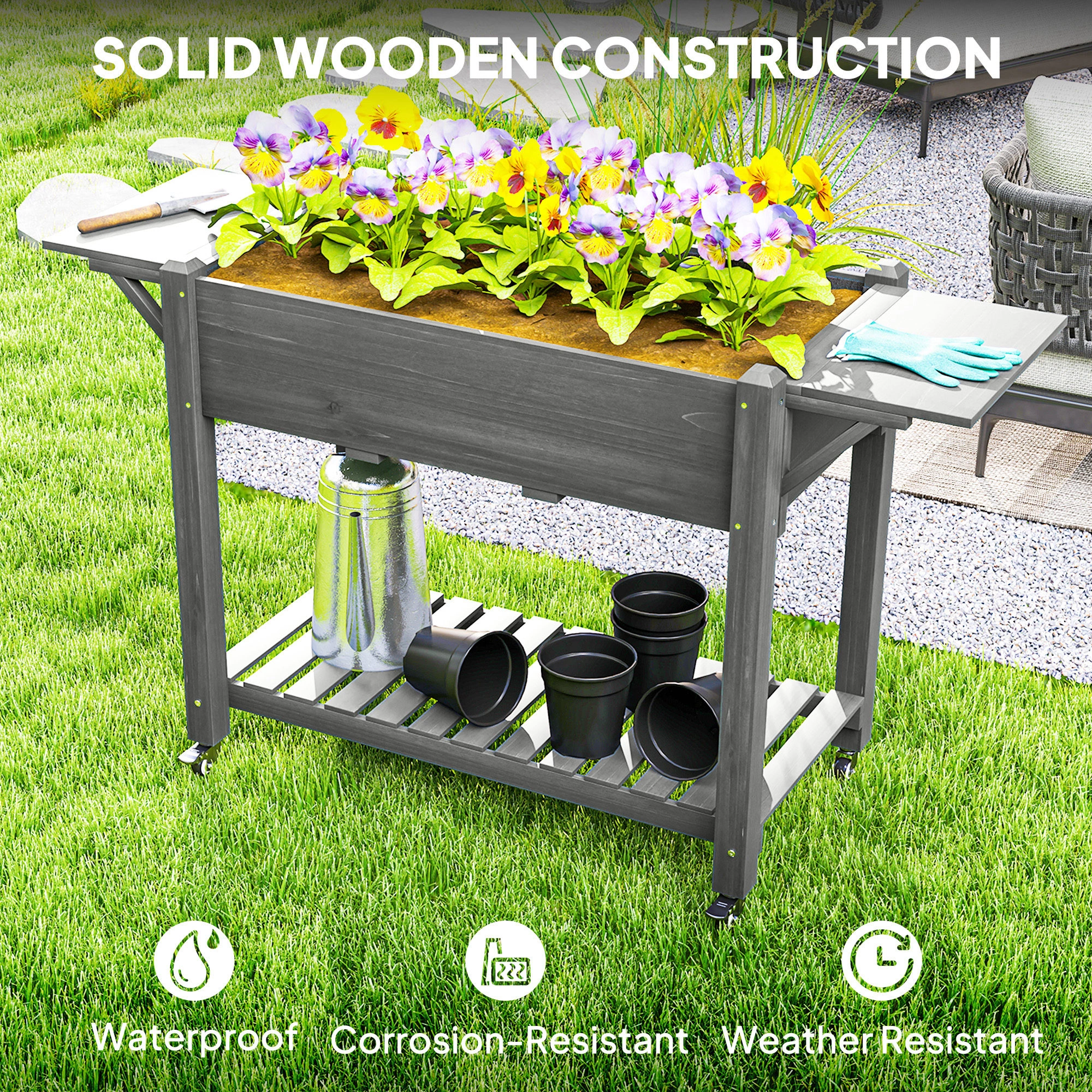 Wooden Planter,Flower shelf,Wood Planter Box