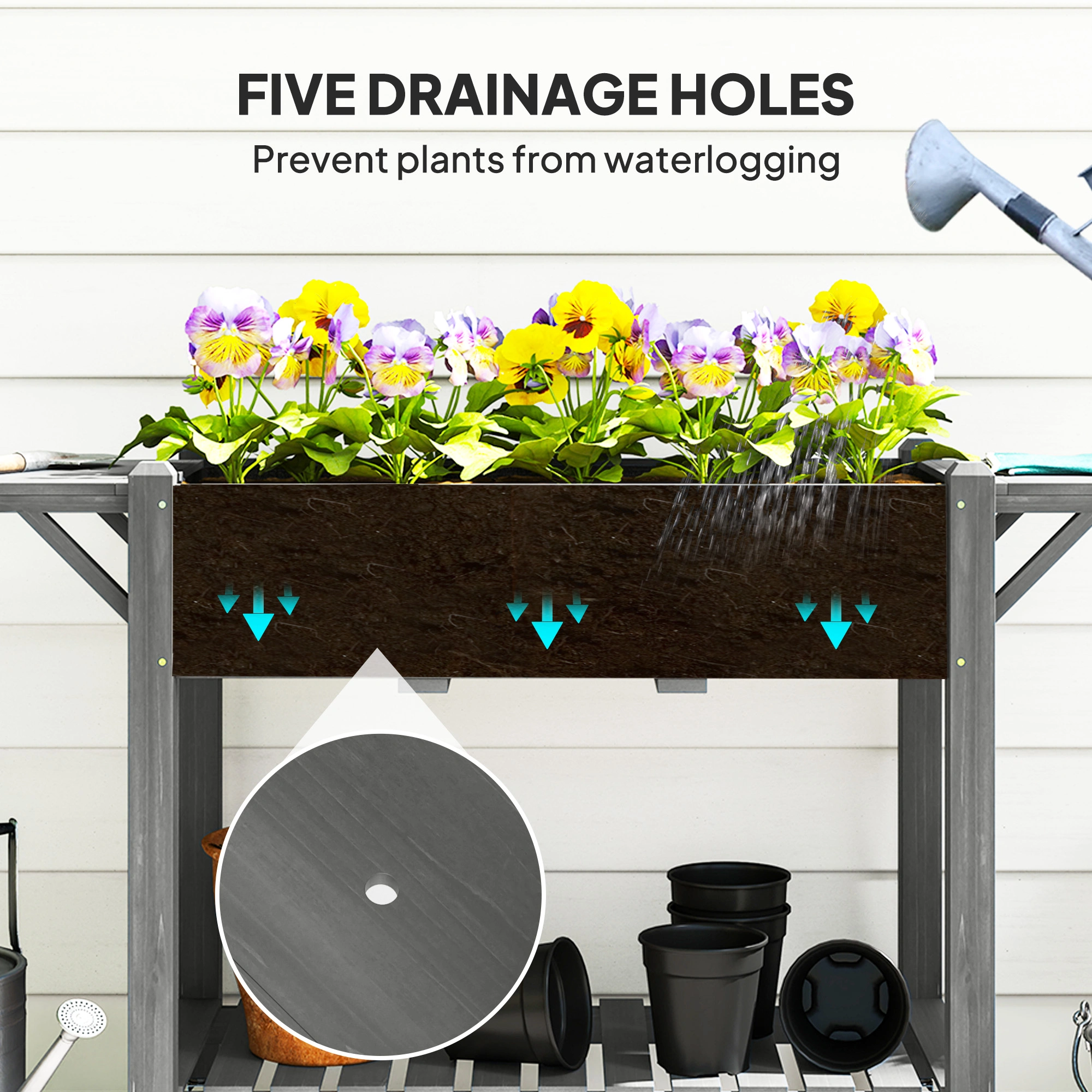 Wooden Planter,Flower shelf,Wood Planter Box view 4