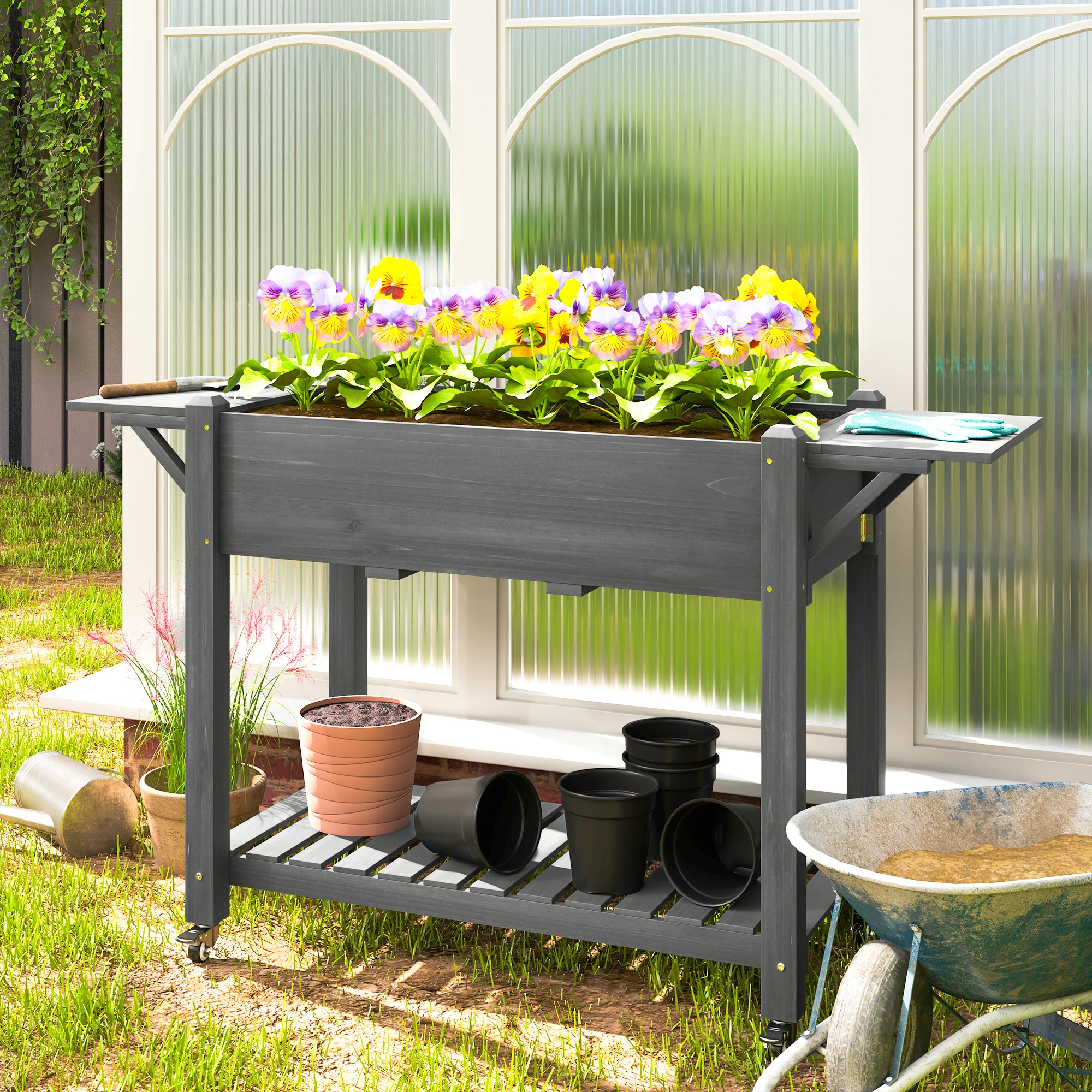 Wooden Planter,Flower shelf,Wood Planter Box view 8