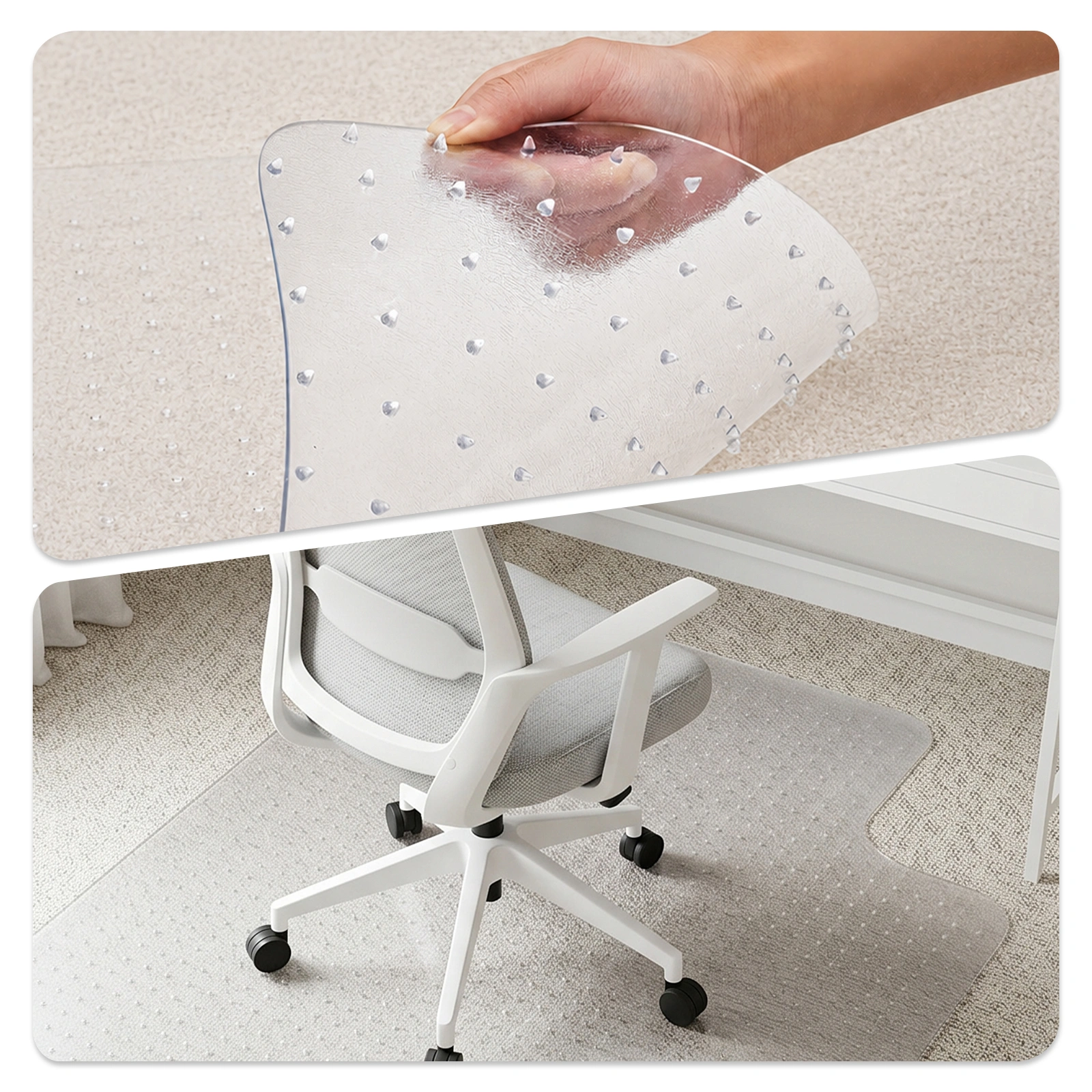 3PCS 90 x 120 x 0.2cm PVC Home-use Protective Mat for Floor Chair Transparent view 4