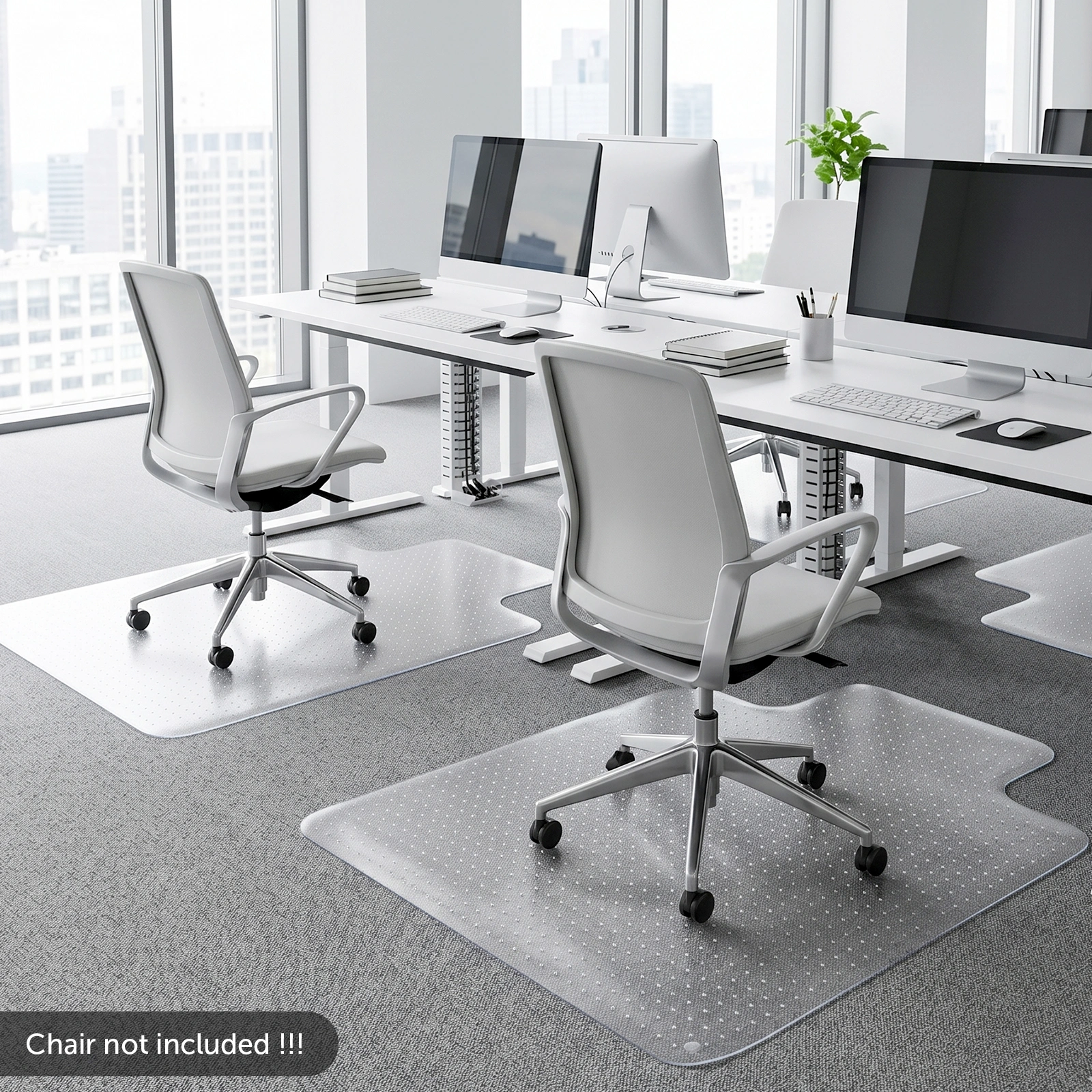 3PCS 90 x 120 x 0.2cm PVC Home-use Protective Mat for Floor Chair Transparent view 7