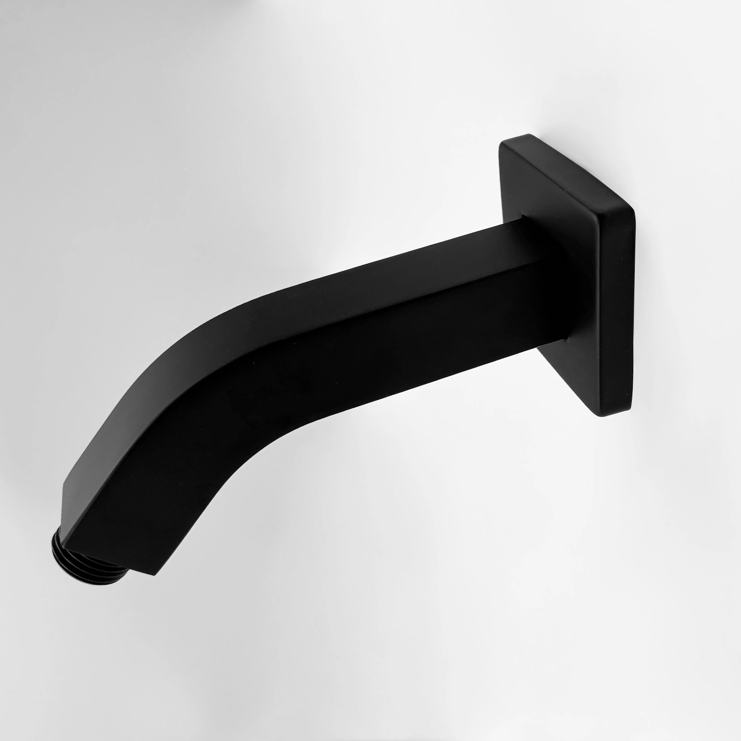 Square Shower Arm with Flange, 1/2 NPT Wall Mount Shower Head Extension Arm for Rain Showerheads, Tapered Threads, Chrome