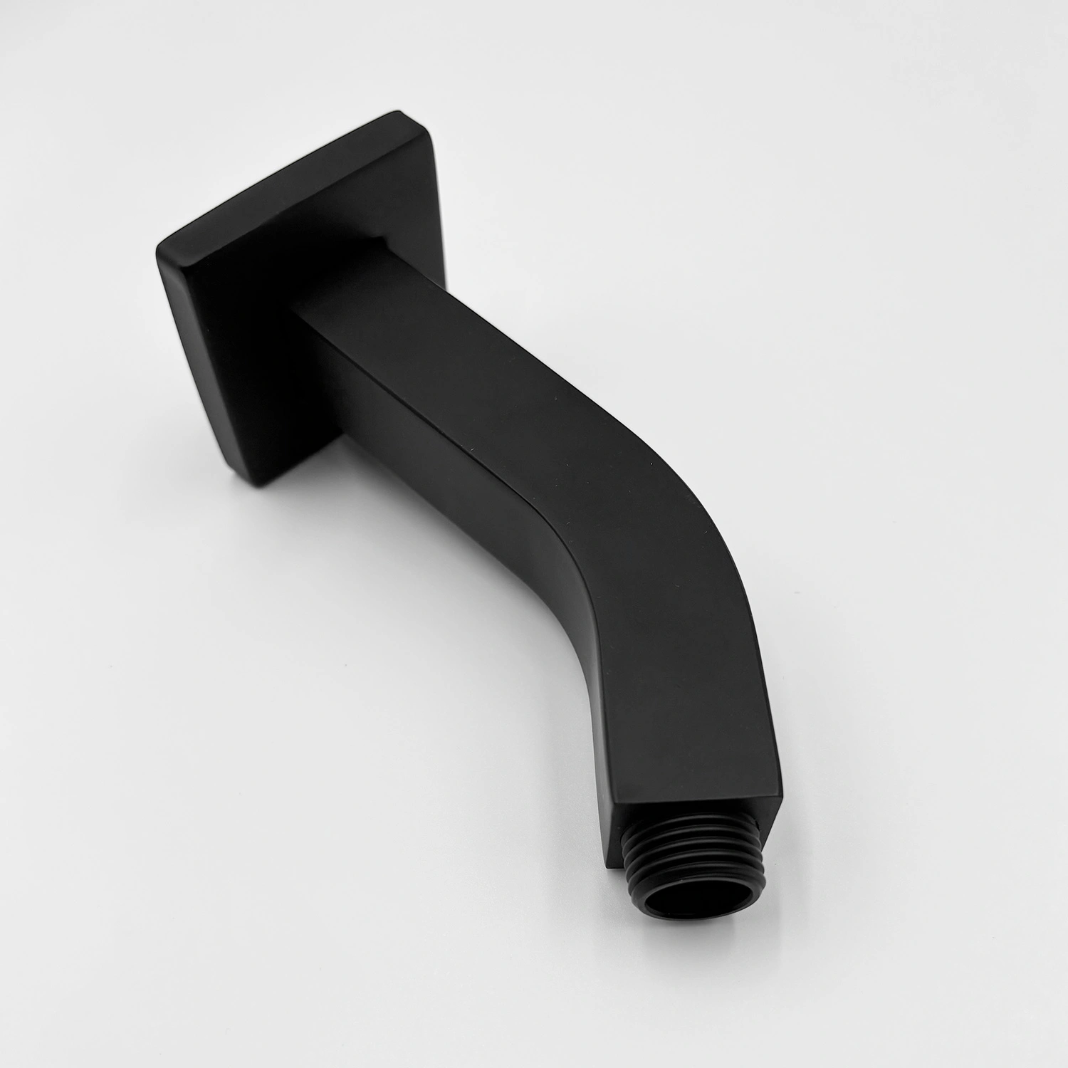 Square Shower Arm with Flange, 1/2 NPT Wall Mount Shower Head Extension Arm for Rain Showerheads, Tapered Threads, Chrome view 2
