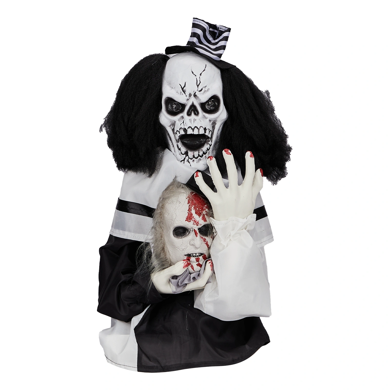 1.8ft Halloween Decoration Scary Clown, Sound-Actived Party Decor with Creepy Sound, Scary Haunted House Props for Indoor Party Home Table Garden Yard Lawn
