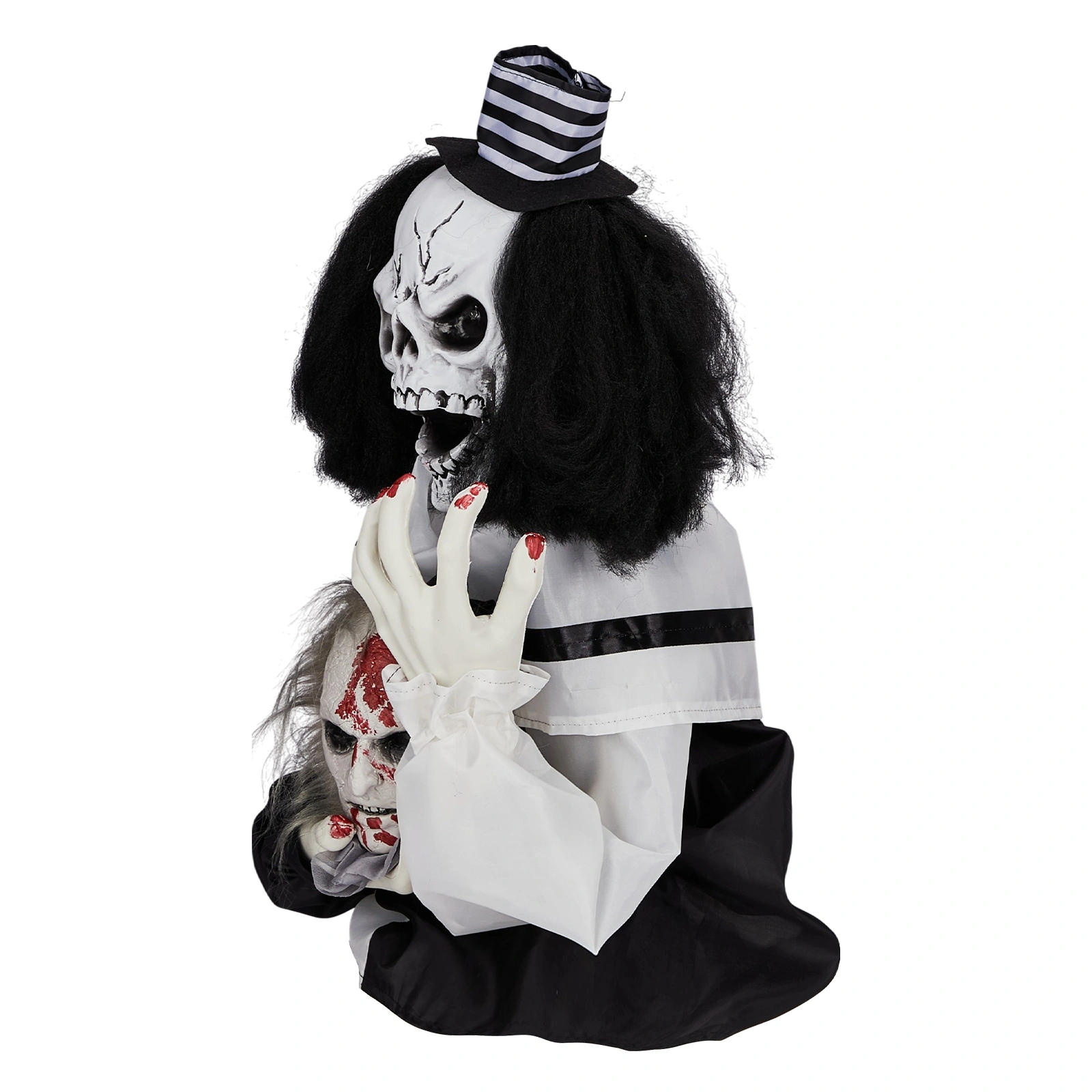 1.8ft Halloween Decoration Scary Clown, Sound-Actived Party Decor with Creepy Sound, Scary Haunted House Props for Indoor Party Home Table Garden Yard Lawn view 3