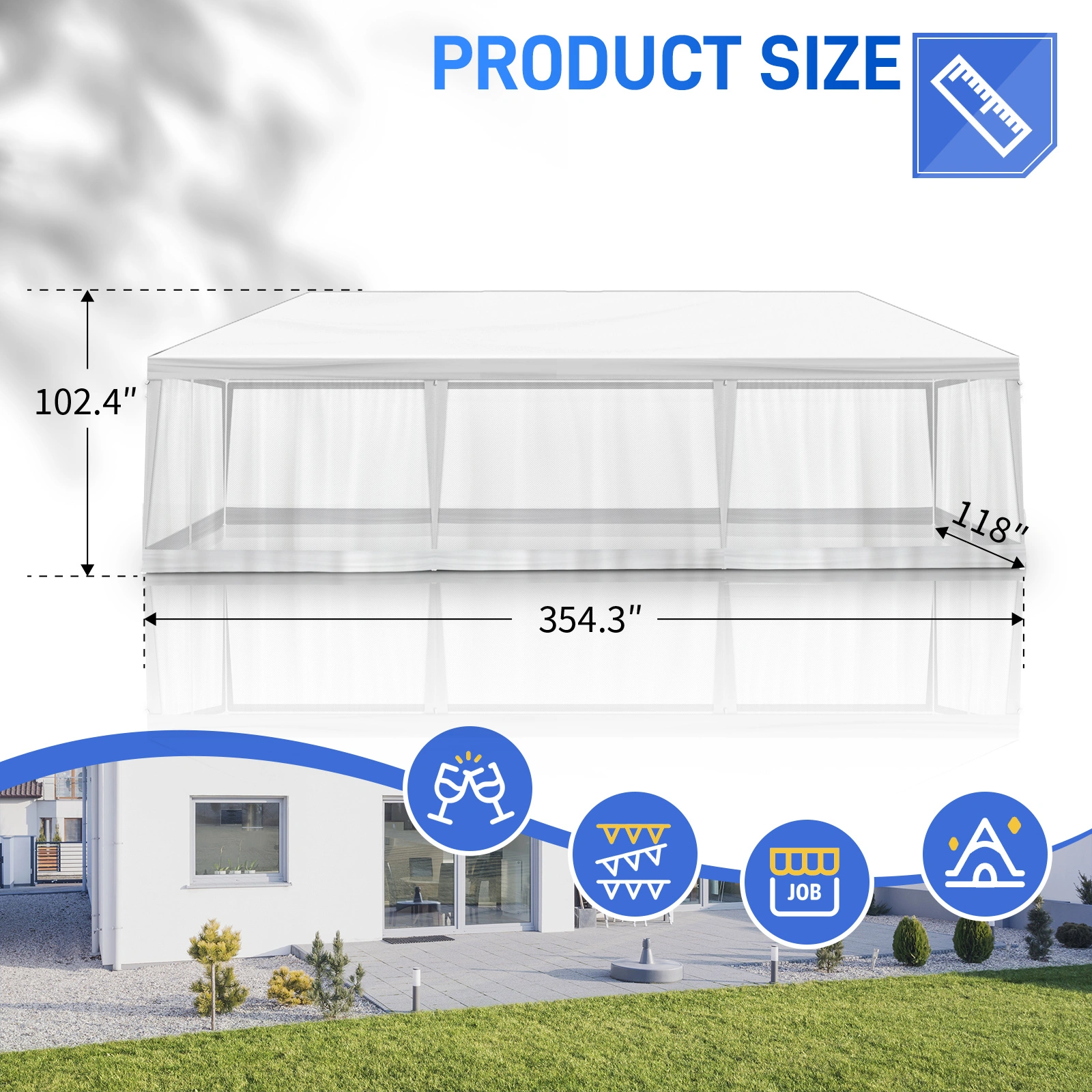 10X30FT Mesh Party Tent view 8
