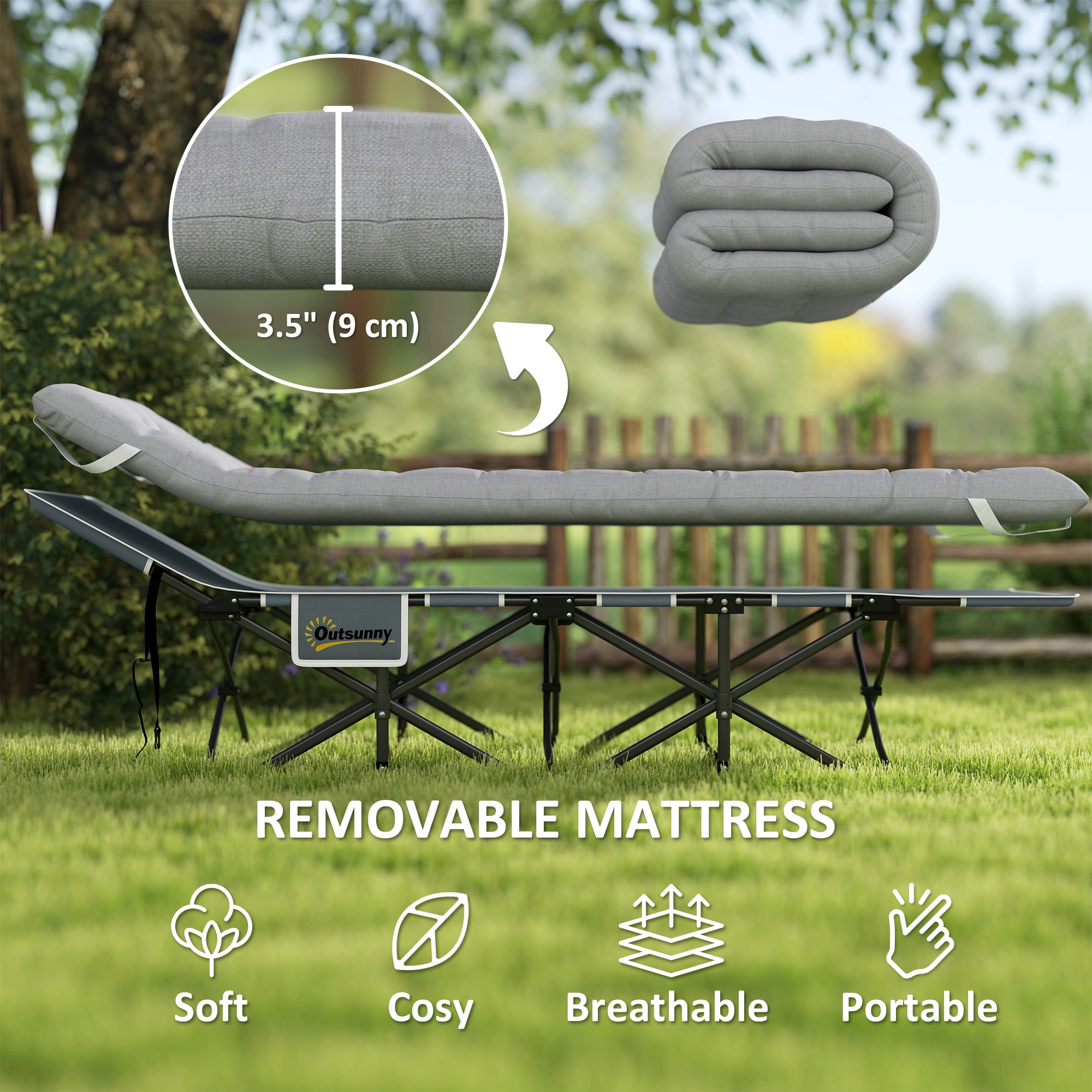 Portable Folding Camping Chair & Cot Set, Lightweight Aluminum Frame, Compact Foldable Outdoor Seating for Hiking, Picnic, Camping & Backpacking view 2