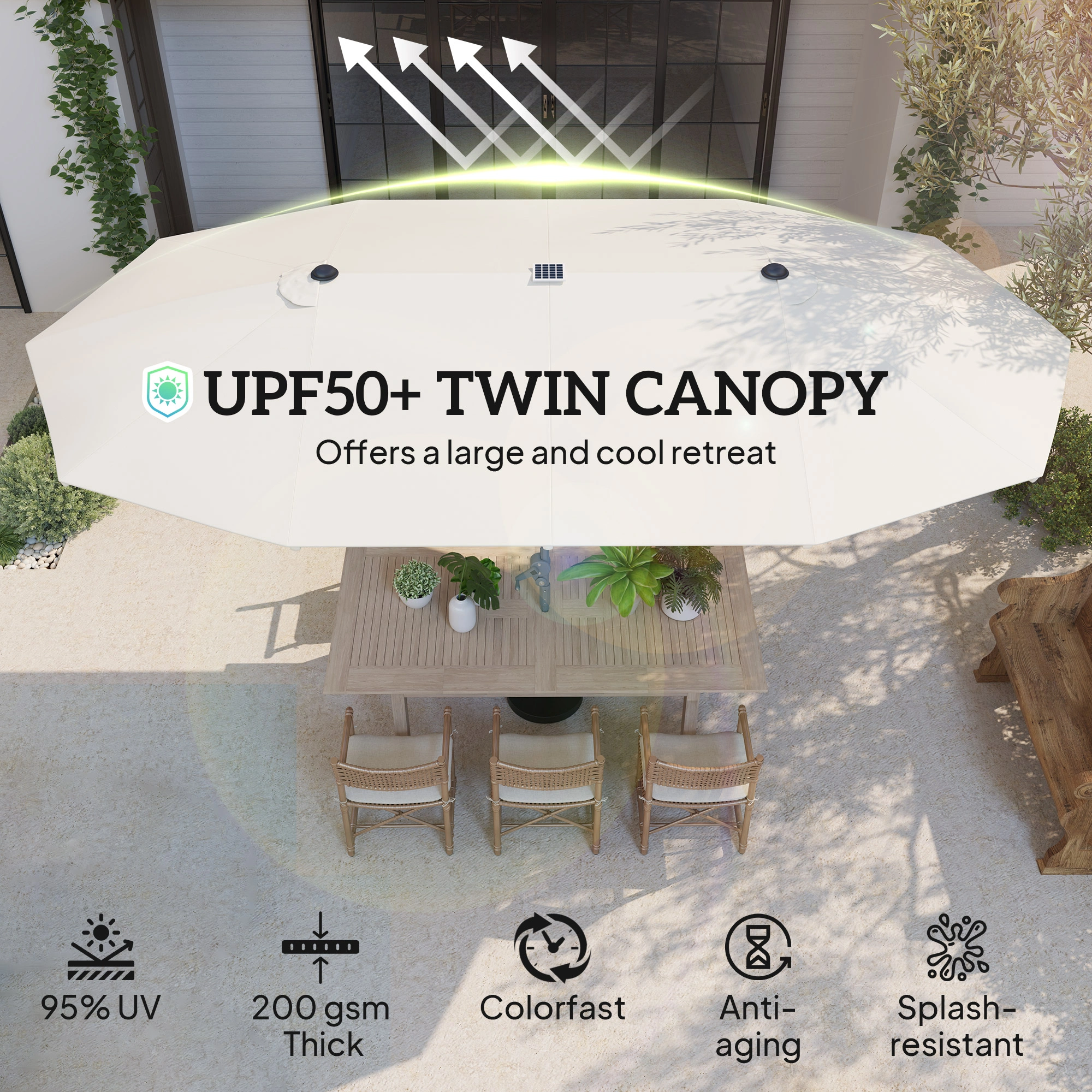 Cantilever Umbrella Outdoor Patio Offset Beach Umbrella with Tilt & Swivel for Yard Garden Pool Side Outdoor Shade view 3