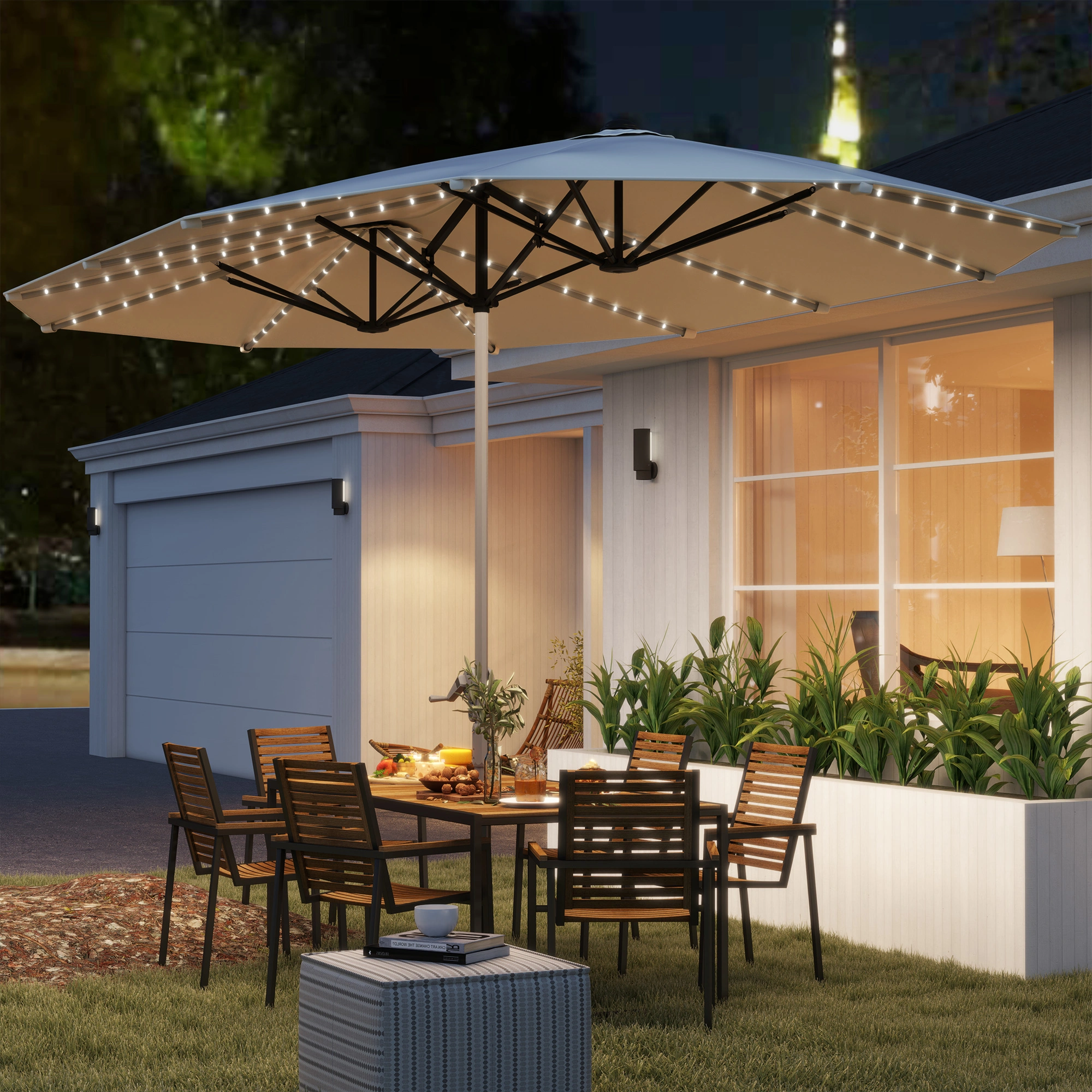 Cantilever Umbrella Outdoor Patio Offset Beach Umbrella with Tilt & Swivel for Yard Garden Pool Side Outdoor Shade view 5